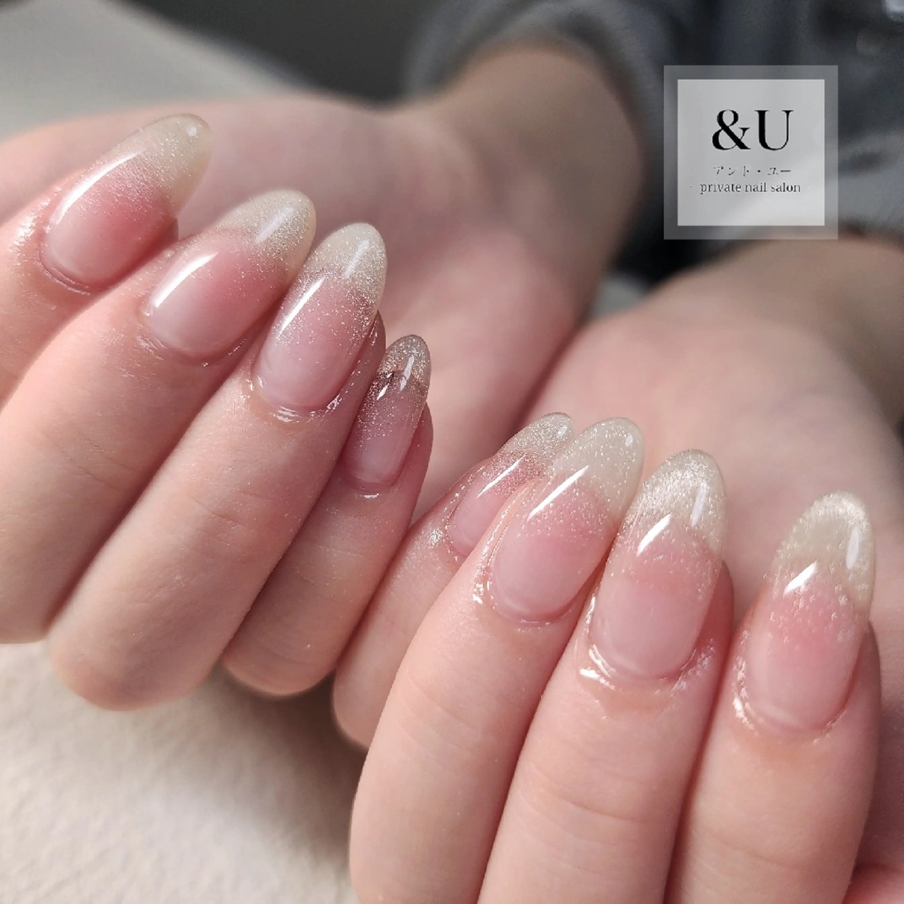 ネイル チークネイル フレンチネイル ロングネイル マグネットネイル マグネットフレンチ ハンドネイル ＆Ｕ (アンド・ユー)のネイルデザイン