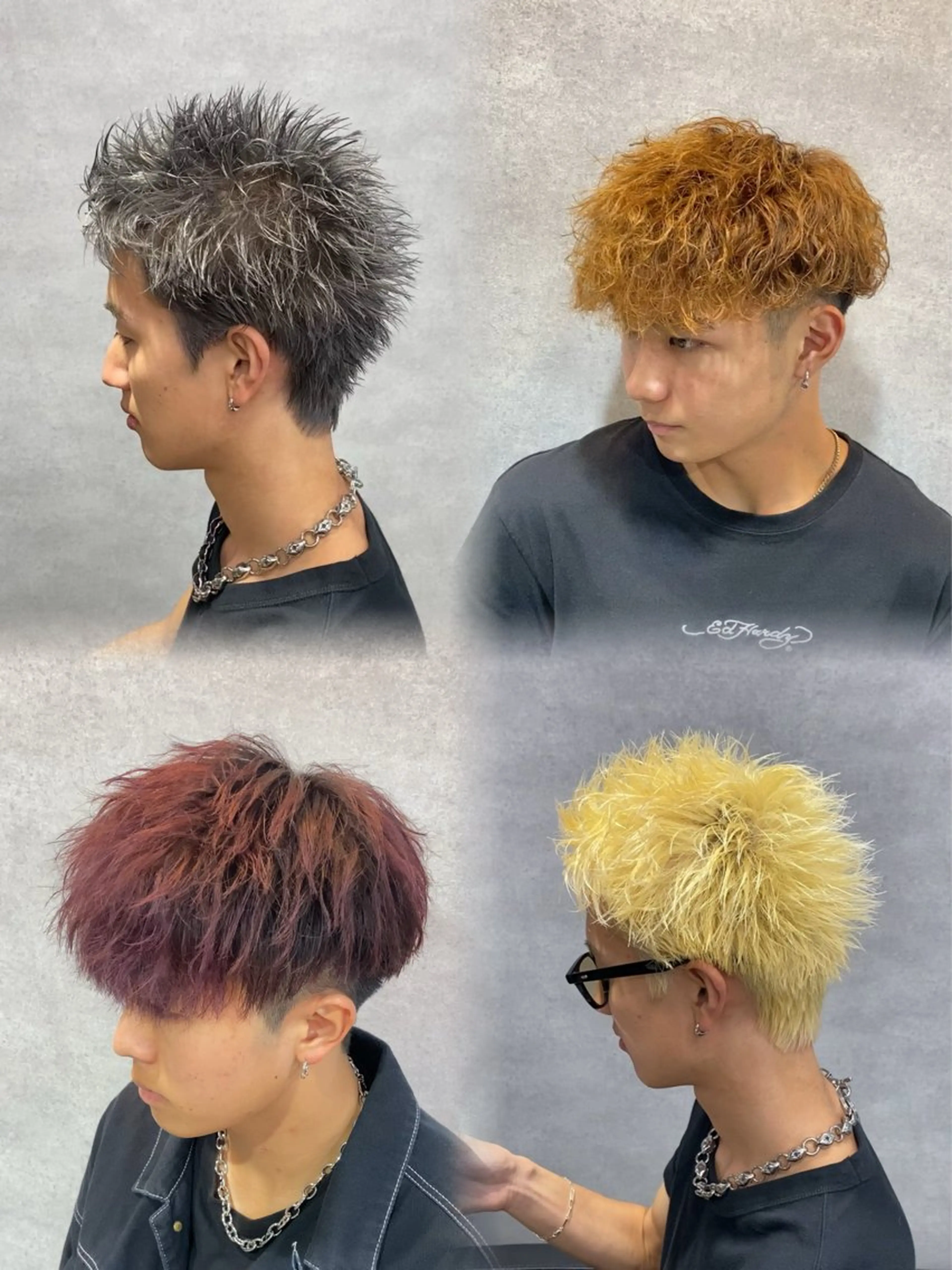 カラー メンズ シャドウ/フェザー パーマメンズりつきのヘアスタイル