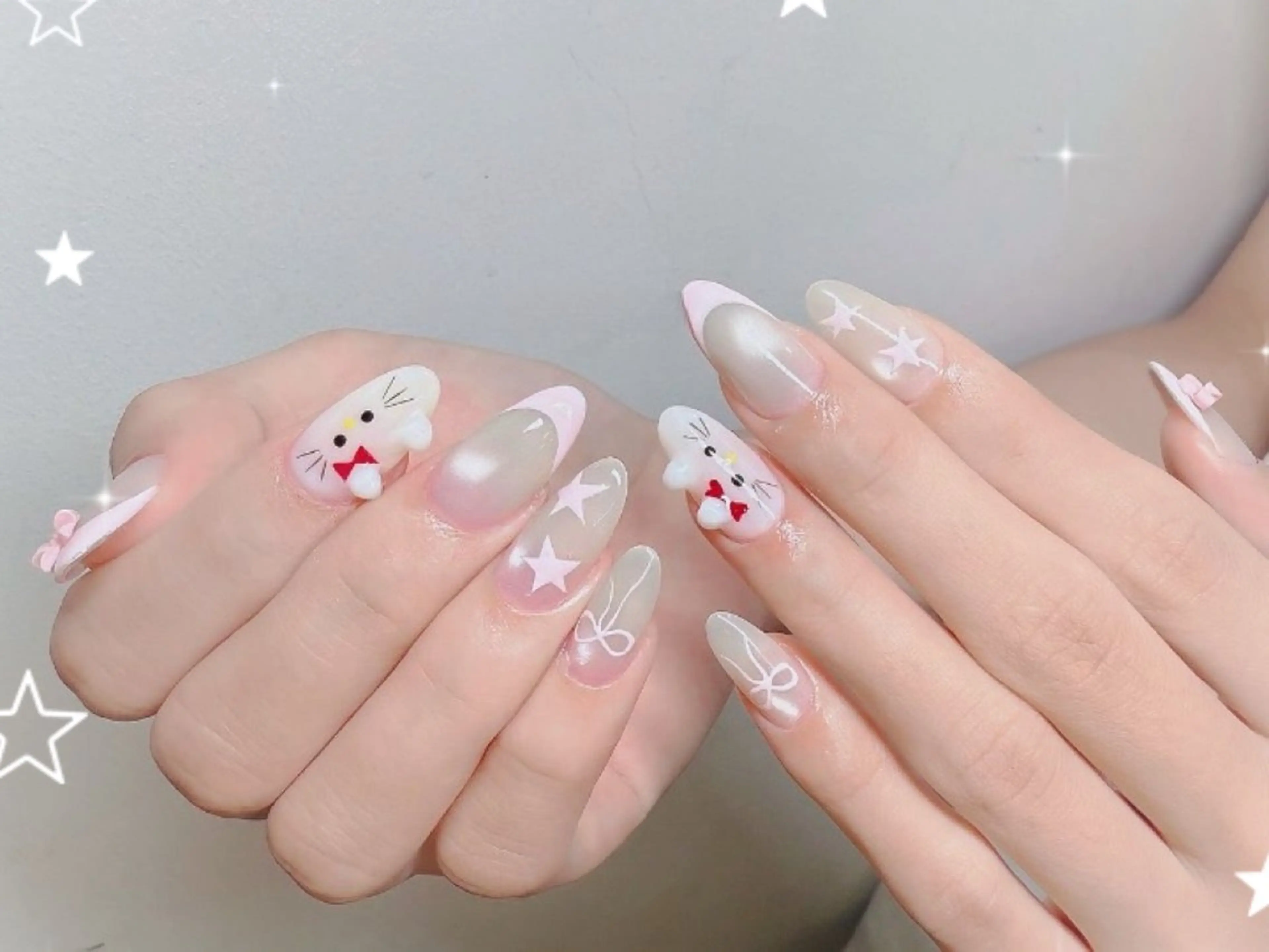 カラー グラデーションカラー ピンクカラー ハンドネイル AIN Nailのネイルデザイン