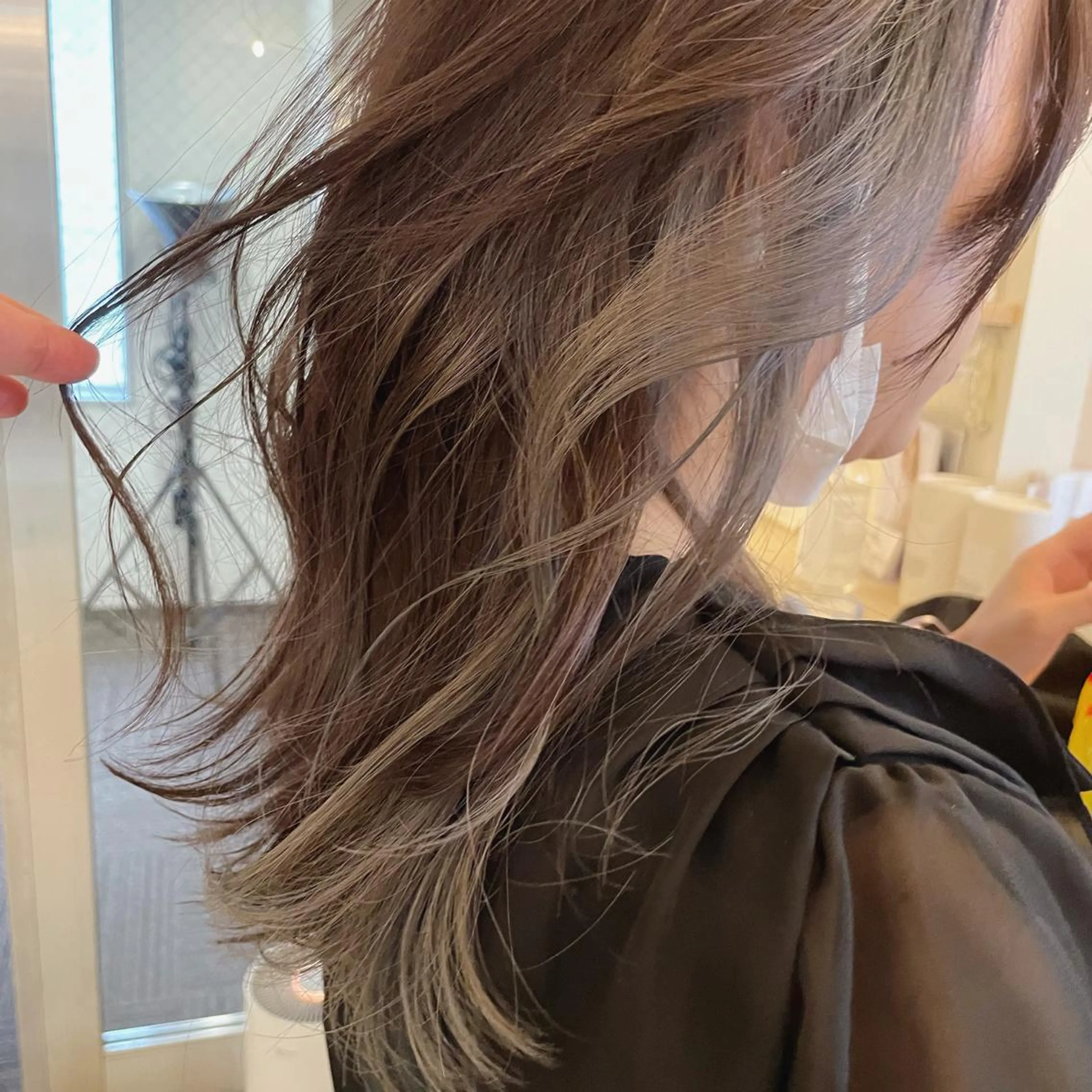 ミディアム カラー ベージュカラー ショコラベージュ インナーカラー カット ヘアカラー ボブウルフ／ボブ Satsuki【名駅のヘアスタイル
