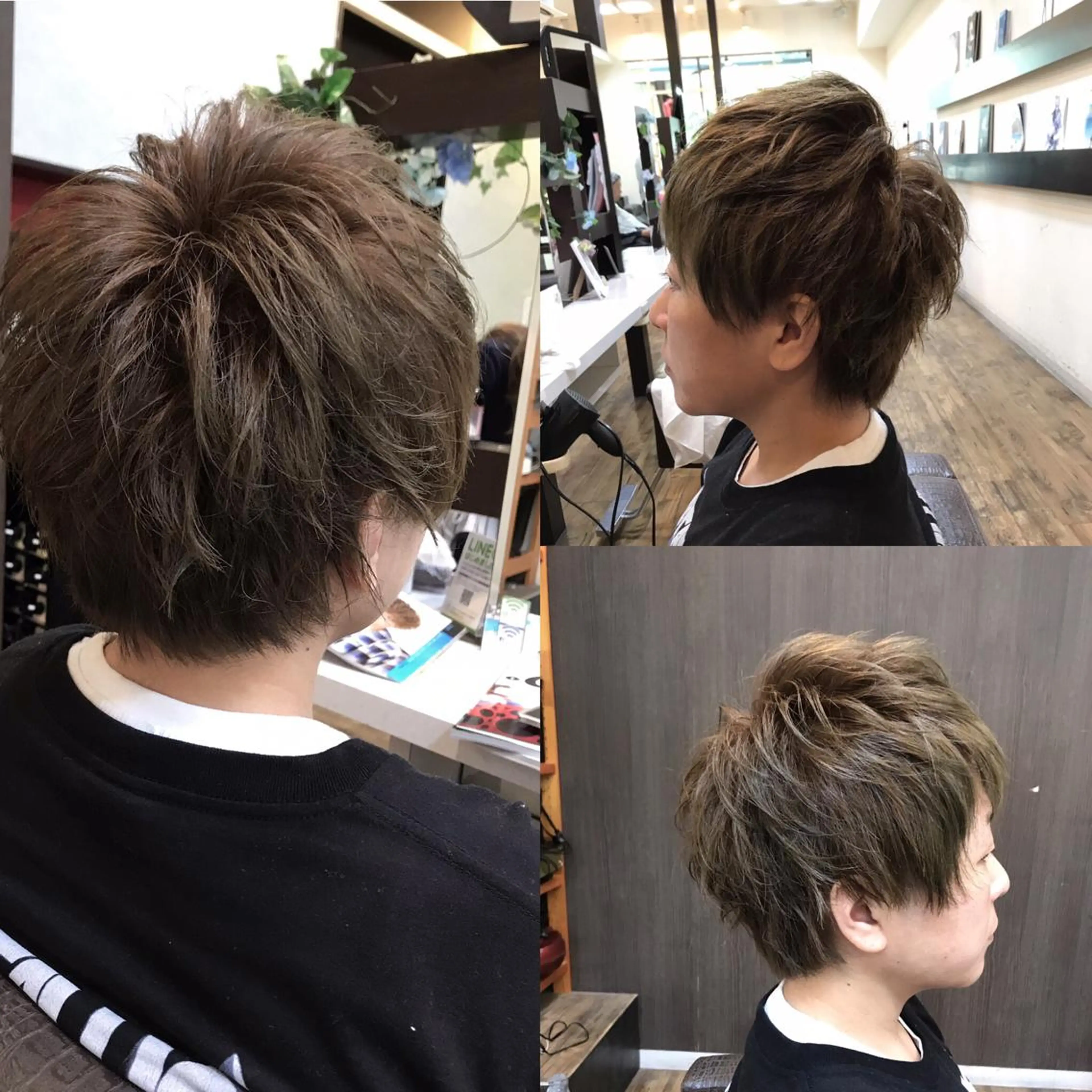 ショート カラー メンズ マッシュウルフ マッシュ メンズウルフカット アッシュ ウルフカット 赤羽、髪質改善サロン 吉野リョウスケのヘアスタイル