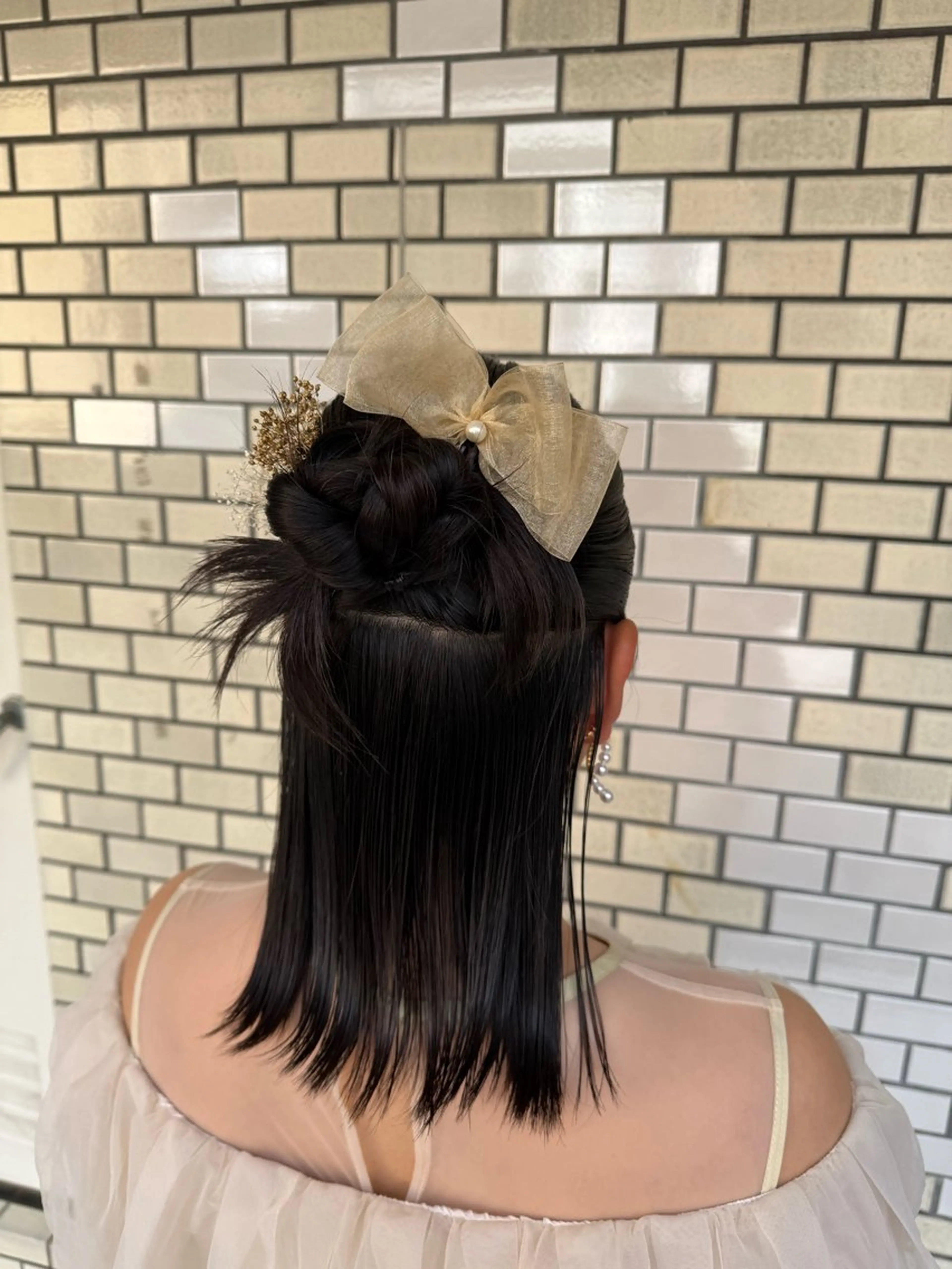 ミディアム ヘアアレンジ ハーフアップ 小松 莉夏子のヘアスタイル