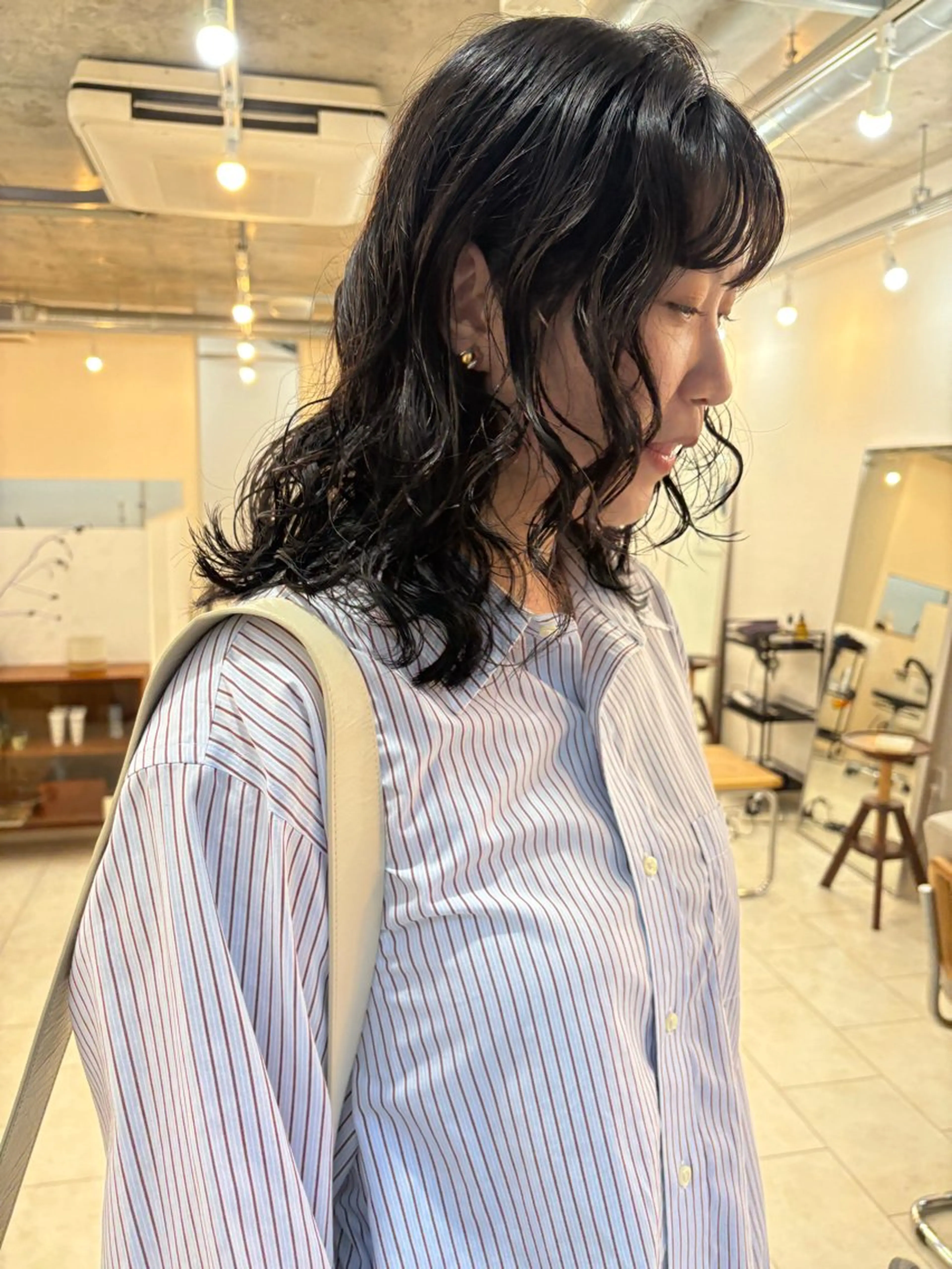 ミディアム カラー パーマ カット ヘアカラー パーマ eri kinjoのヘアスタイル