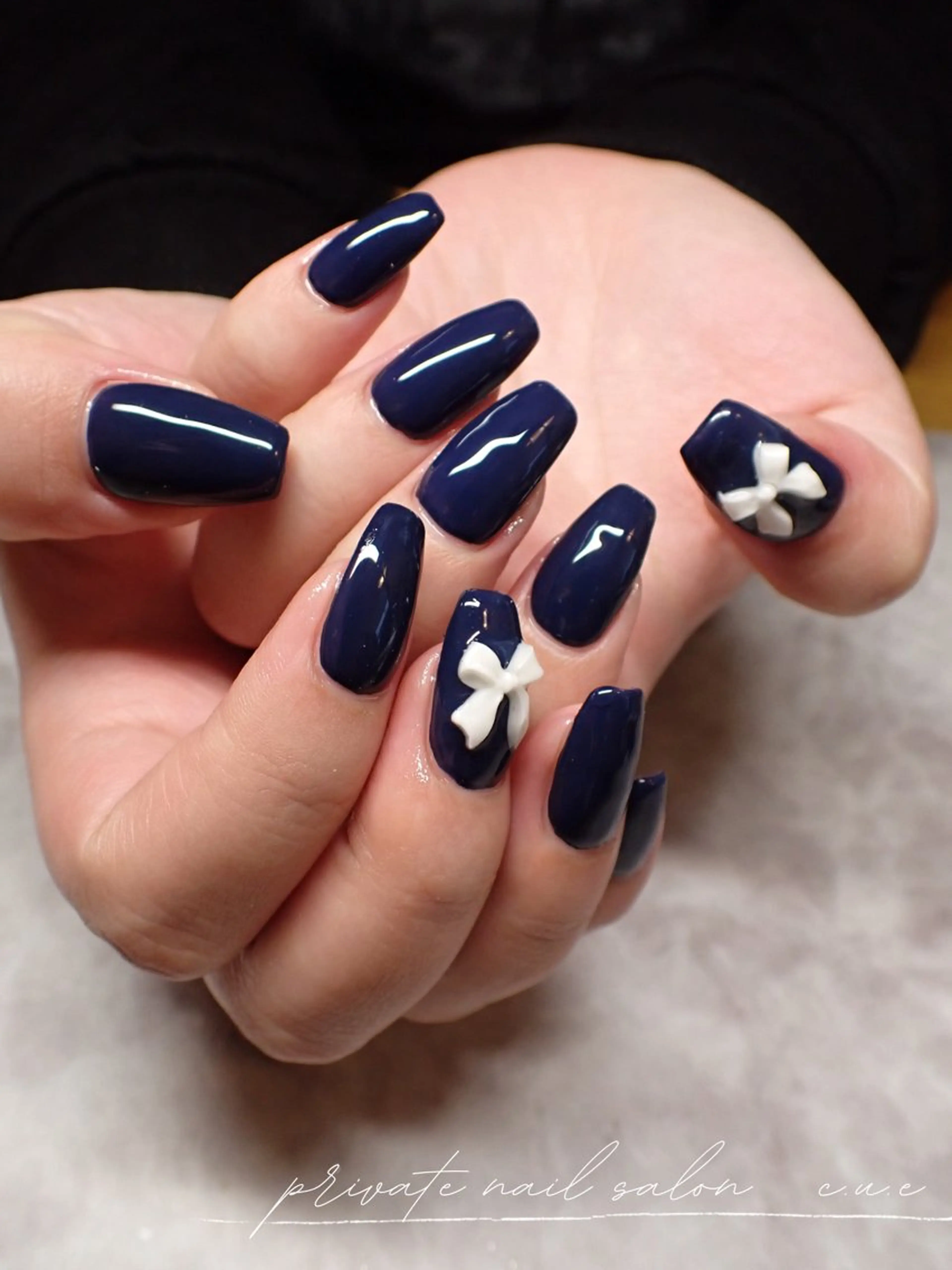 ネイル リボン ハンドネイル Nailsalon C.U.Eのネイルデザイン