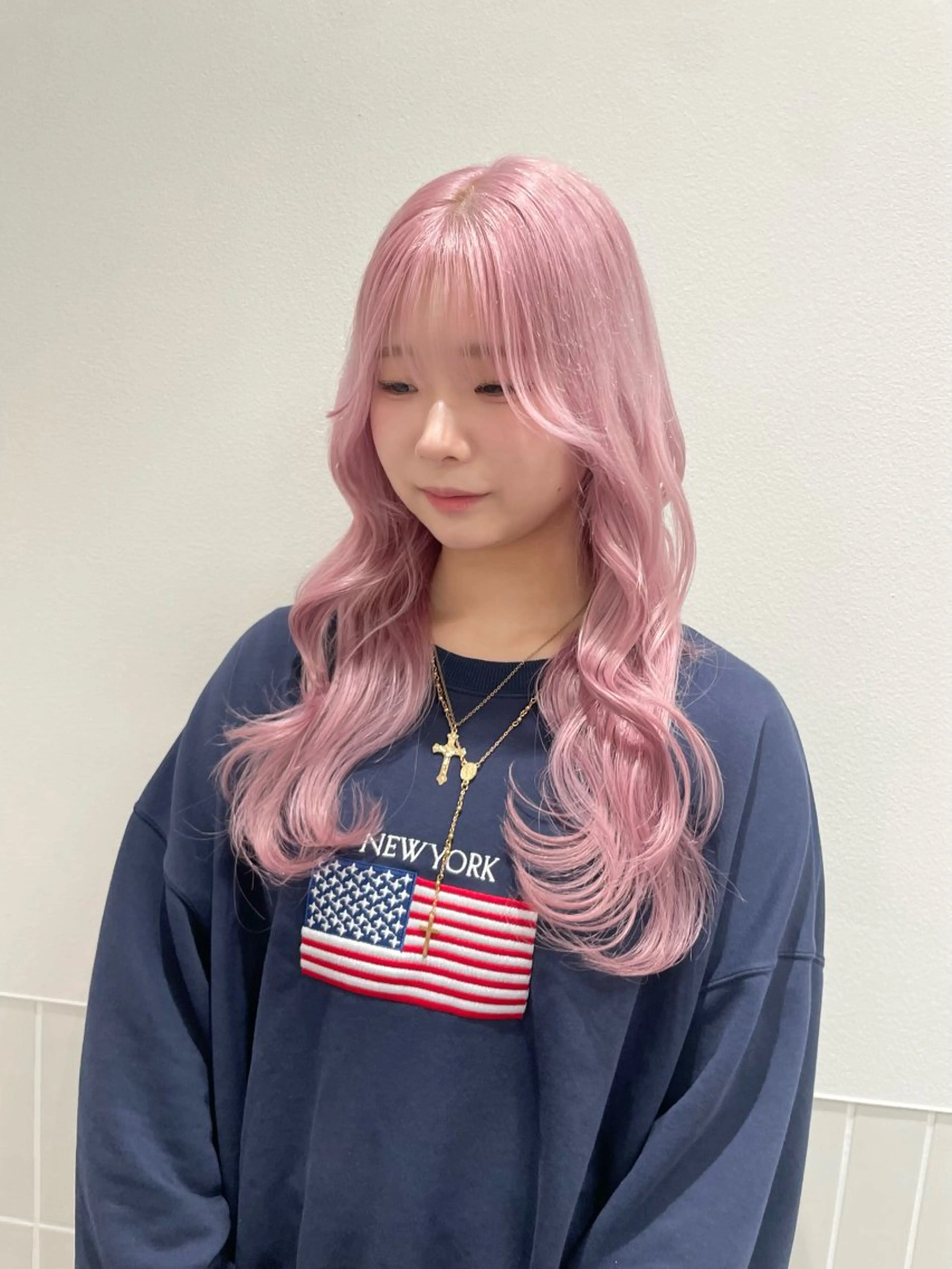ロング ヘアカラー レイヤー/ハイトーン 𝑹𝑼𝑵𝑨のヘアスタイル