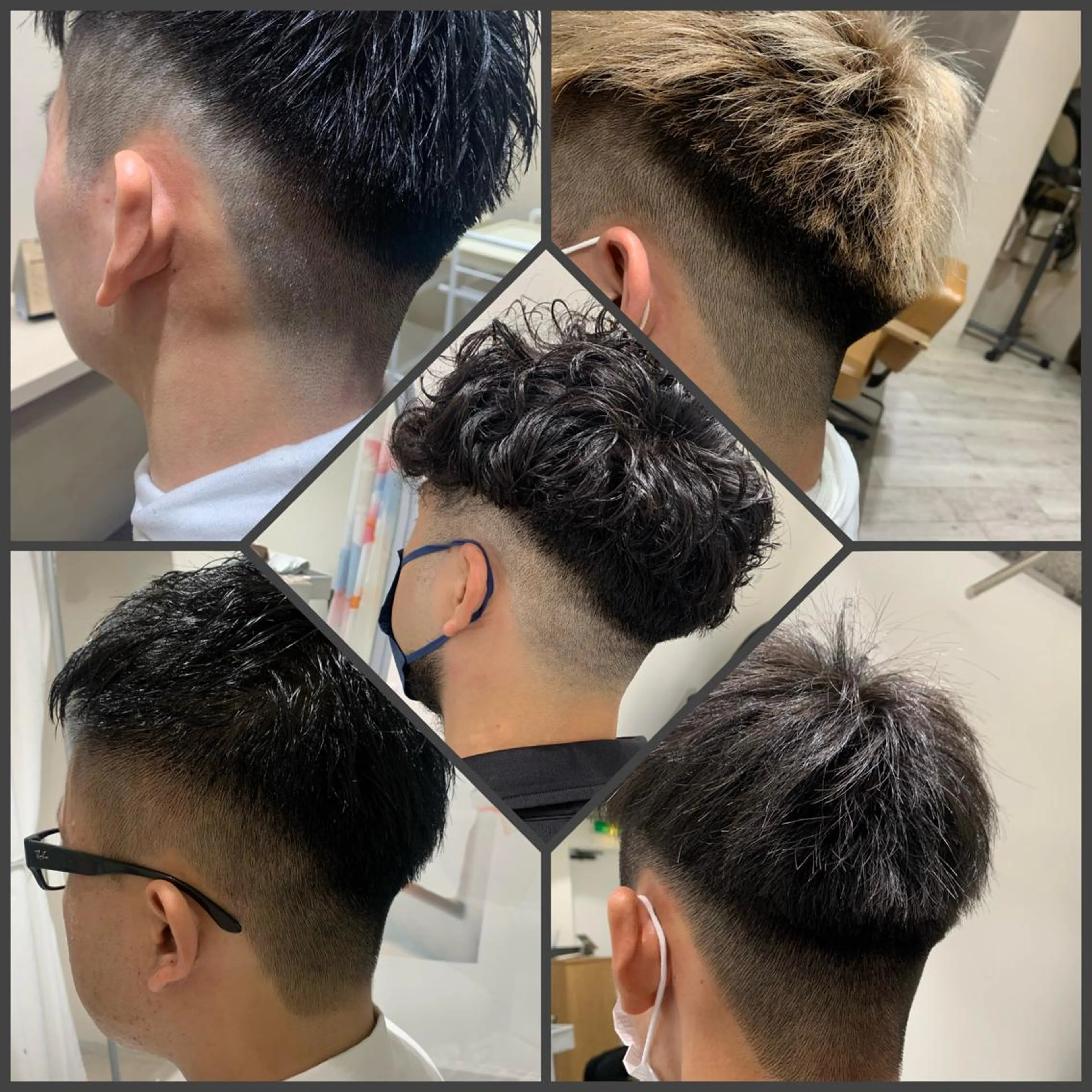 ショート メンズ フェードカット 刈り上げ 💎メンズパーマ特化 🥇メンズのプロのヘアスタイル