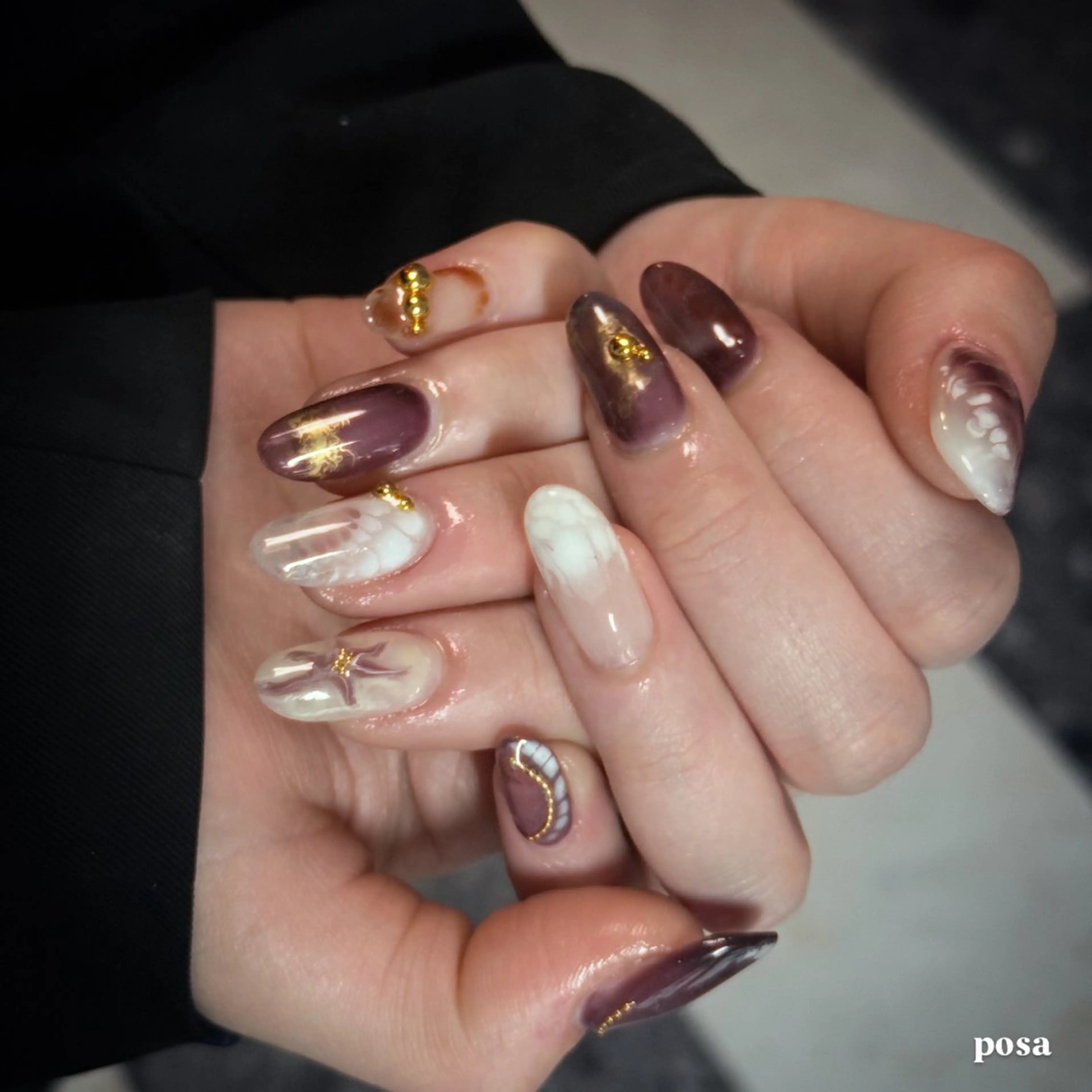ネイル シンプルネイル ハンドネイル posa nail モエミのネイルデザイン