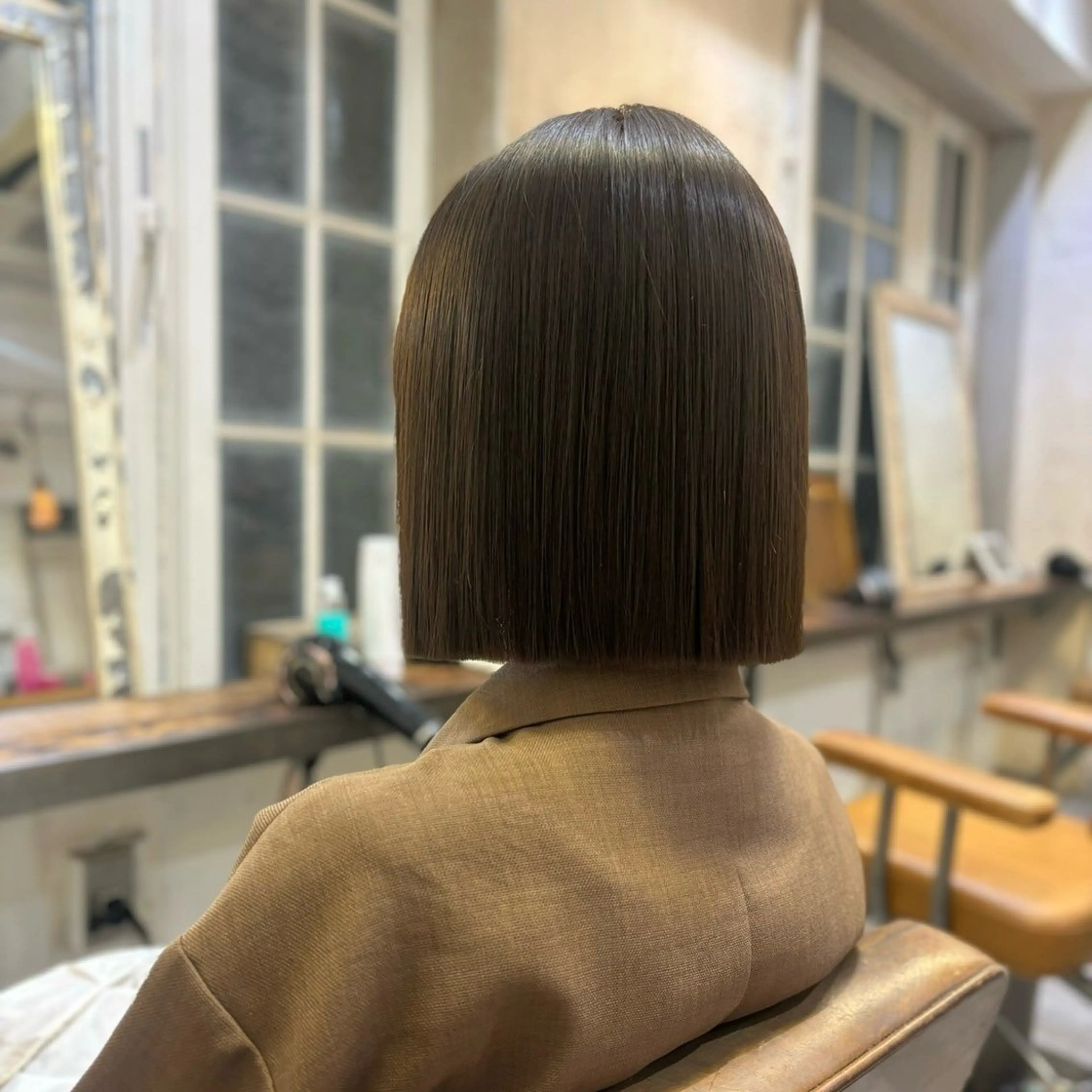 ミディアム 縮毛矯正 トリートメント 上野 峻典のヘアスタイル