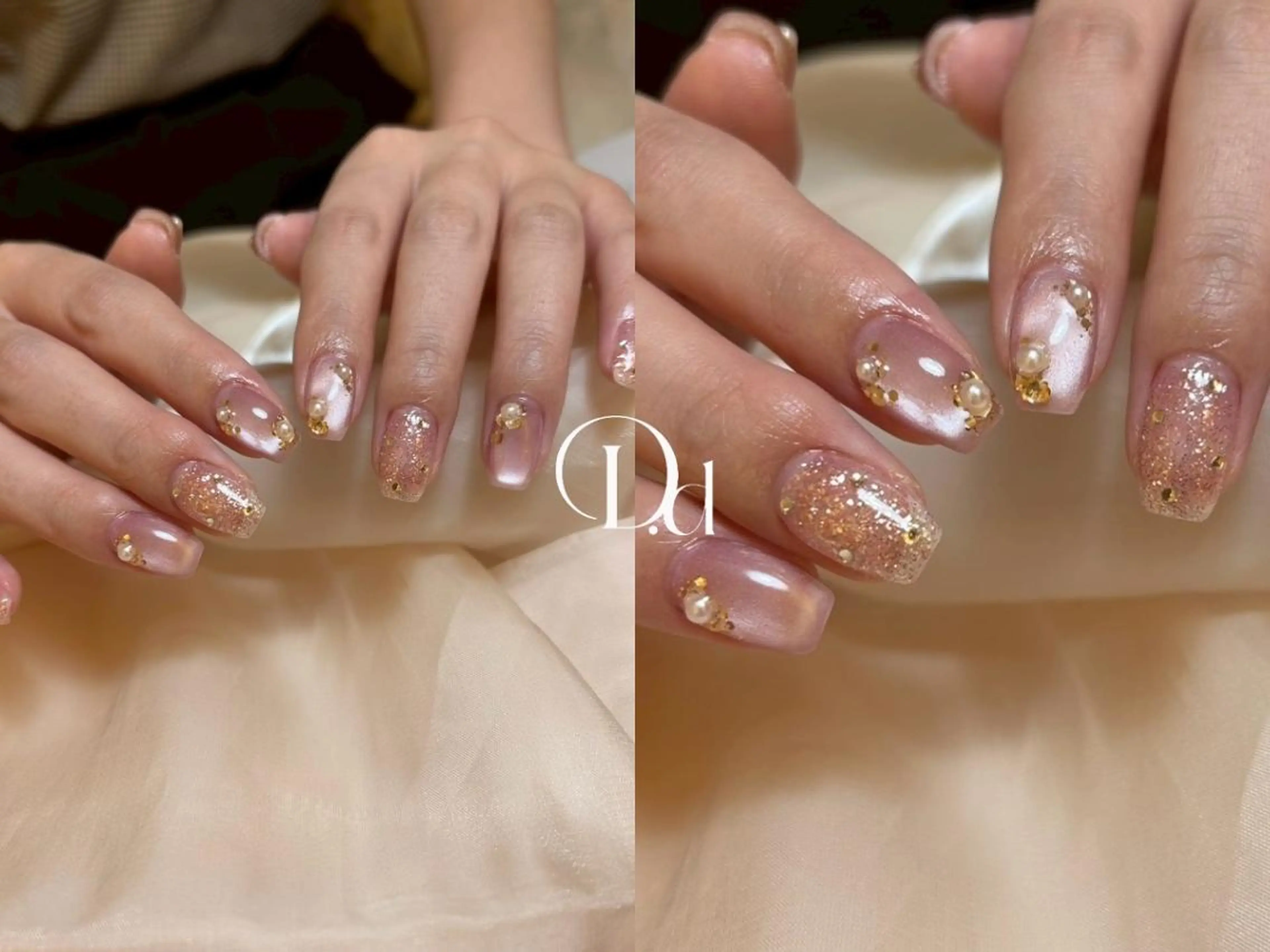 ネイル アートネイル ゴールド 韓国ネイル マグネットネイル マットネイル 💕D.d nail Hideyo🌸のネイルデザイン