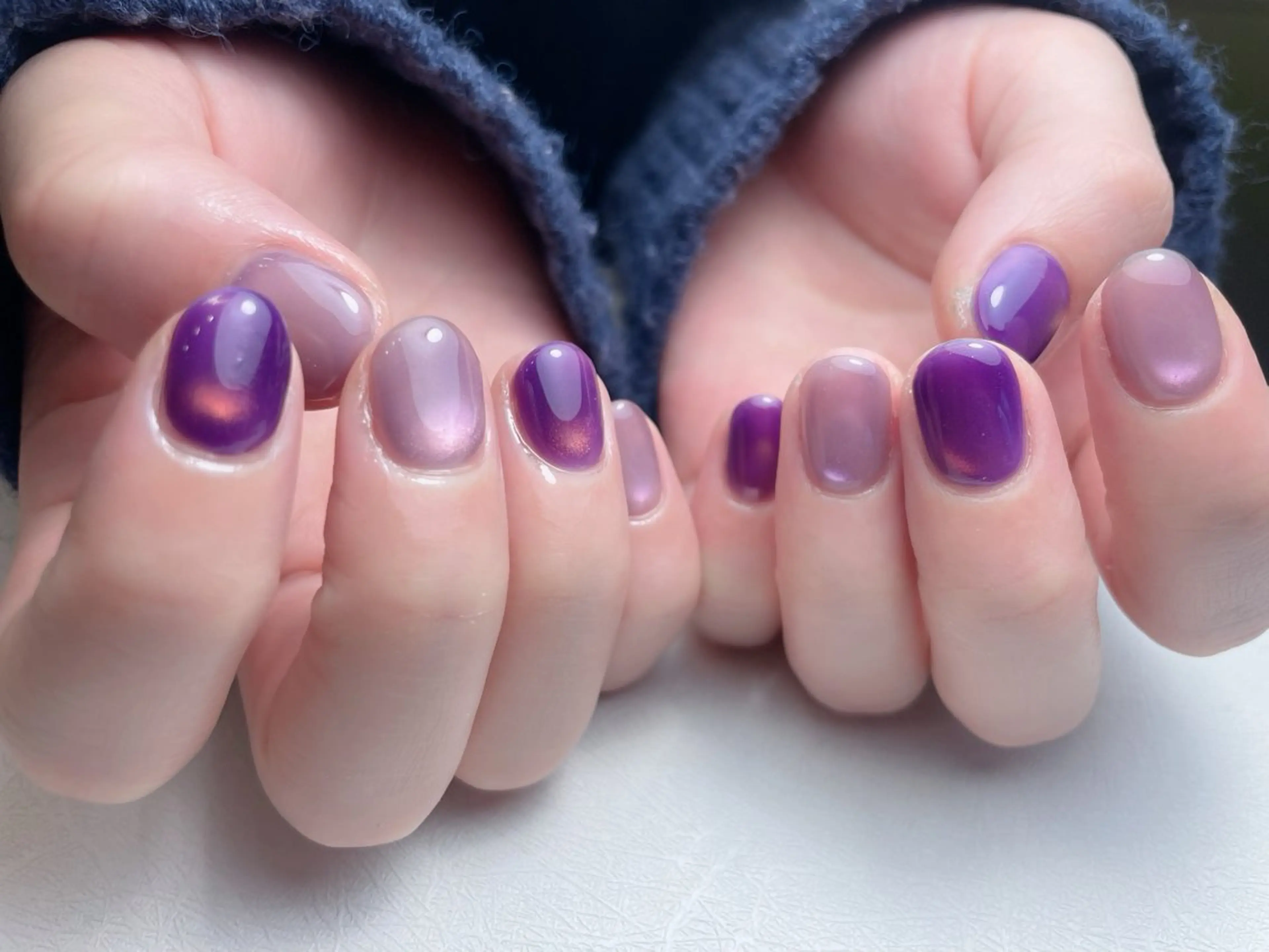 ネイル オーロラネイル 長さ出し フットネイル フレンチネイル 韓国ネイル 中野駅から2分 MEO NAILのネイルデザイン