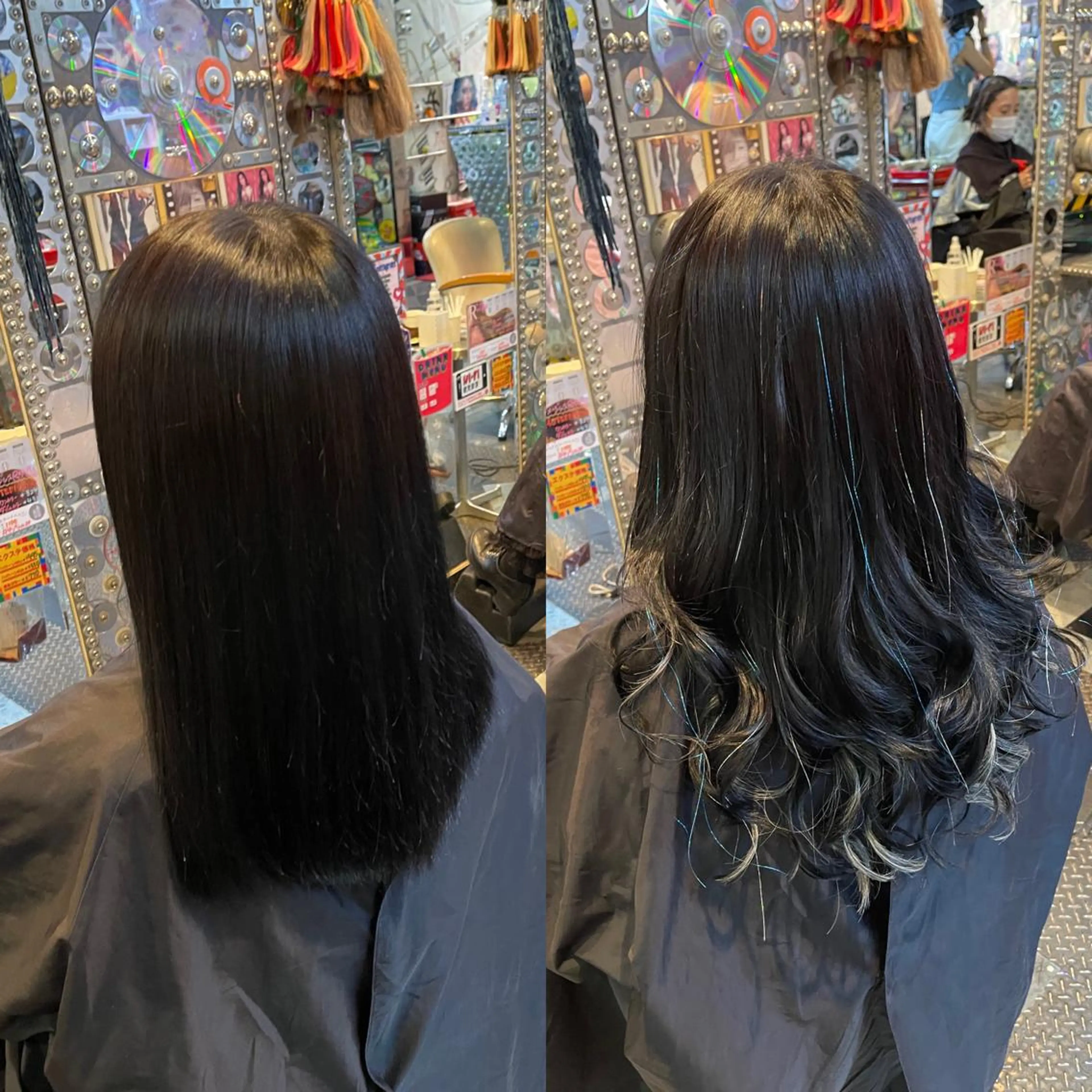 ロング カラー ヘアアレンジ ブルーカラー インナーカラー シルバー エクステ haco+所属・🌈派手髪エクステ ブレイズ🌈ひろとのヘアスタイル