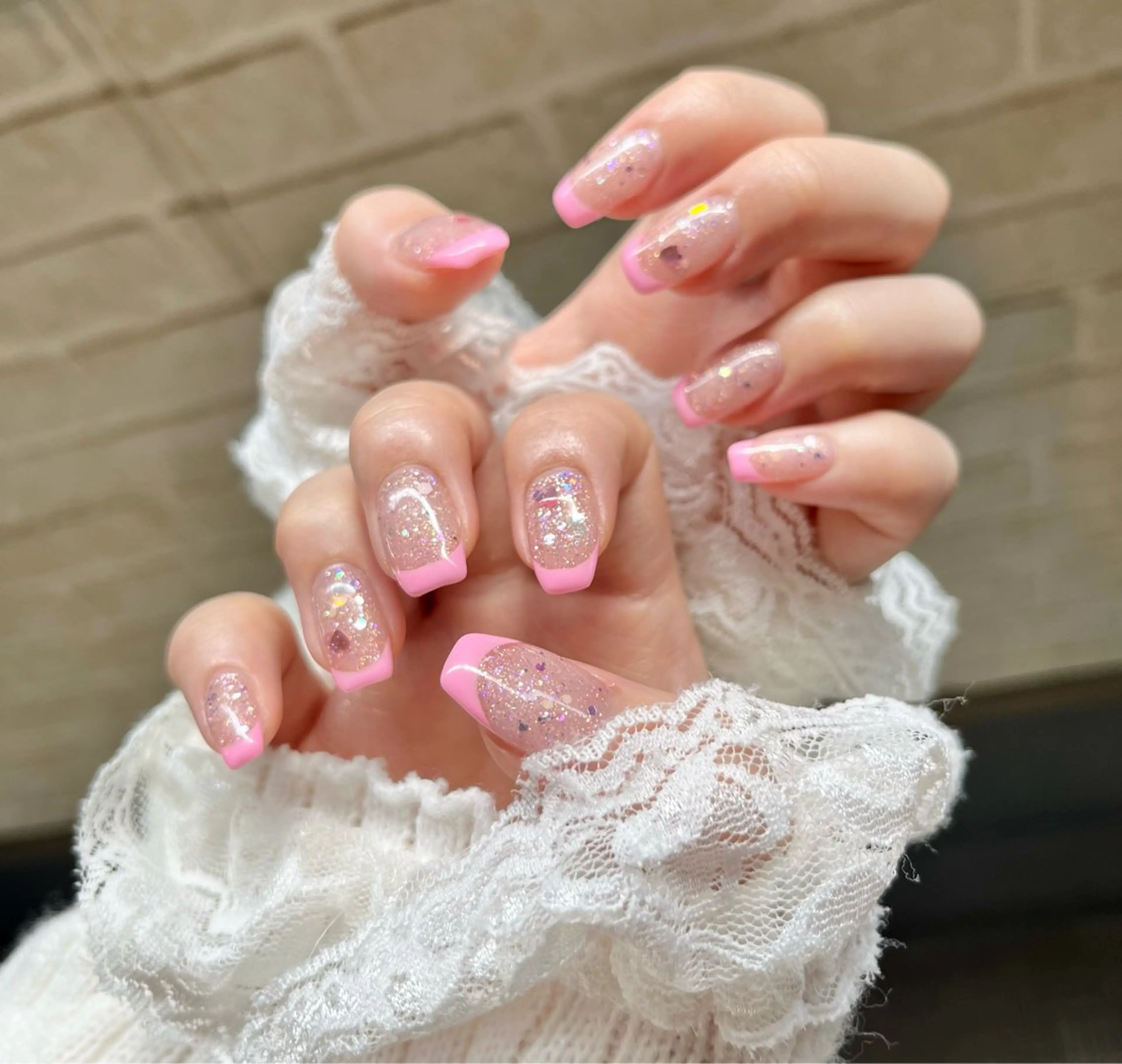 ネイル フレンチネイル ピンク わたなべ さやかのネイルデザイン