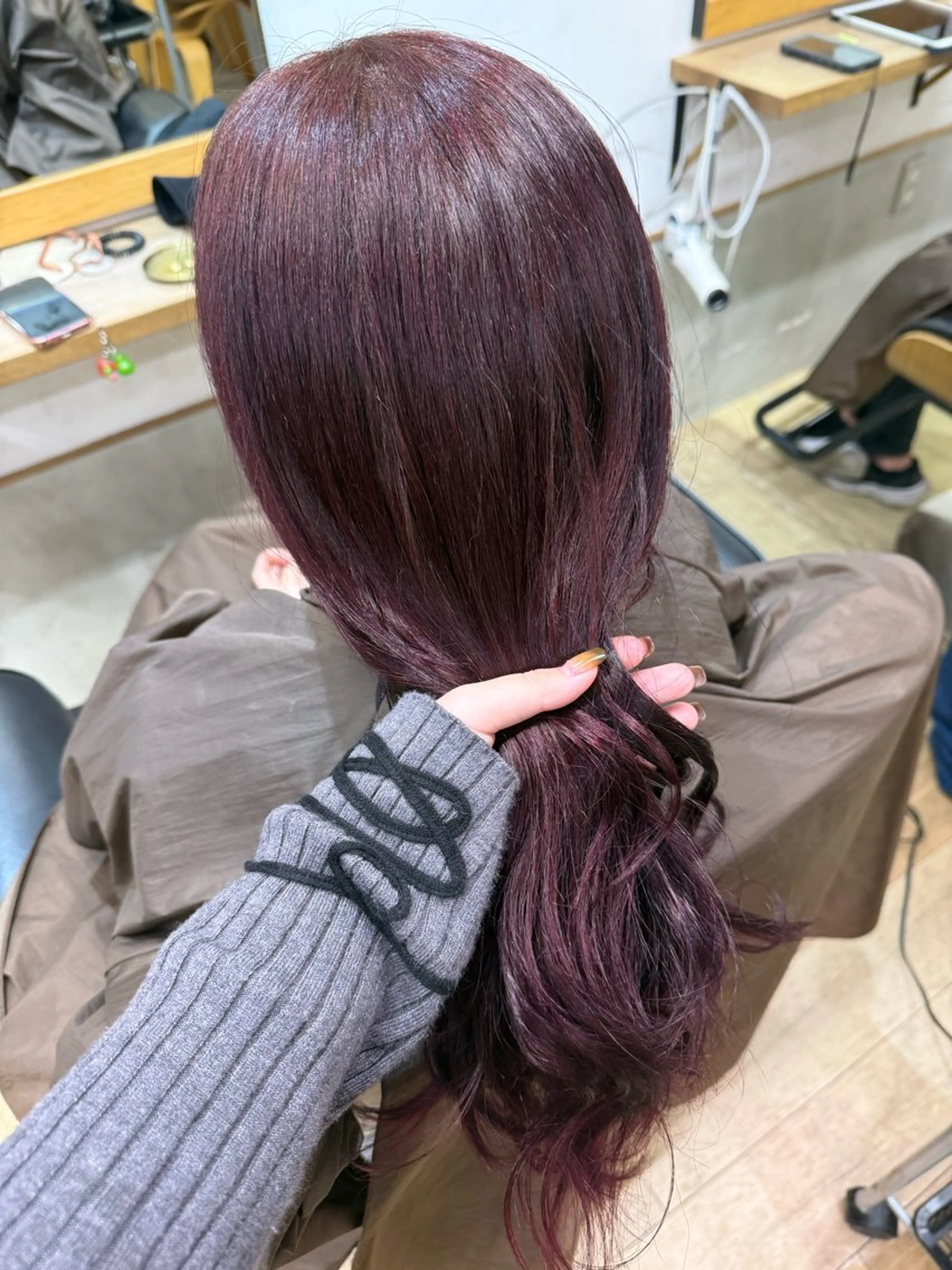 ロング カラー ラベンダーカラー ピンクカラー 德永 なつきのヘアスタイル