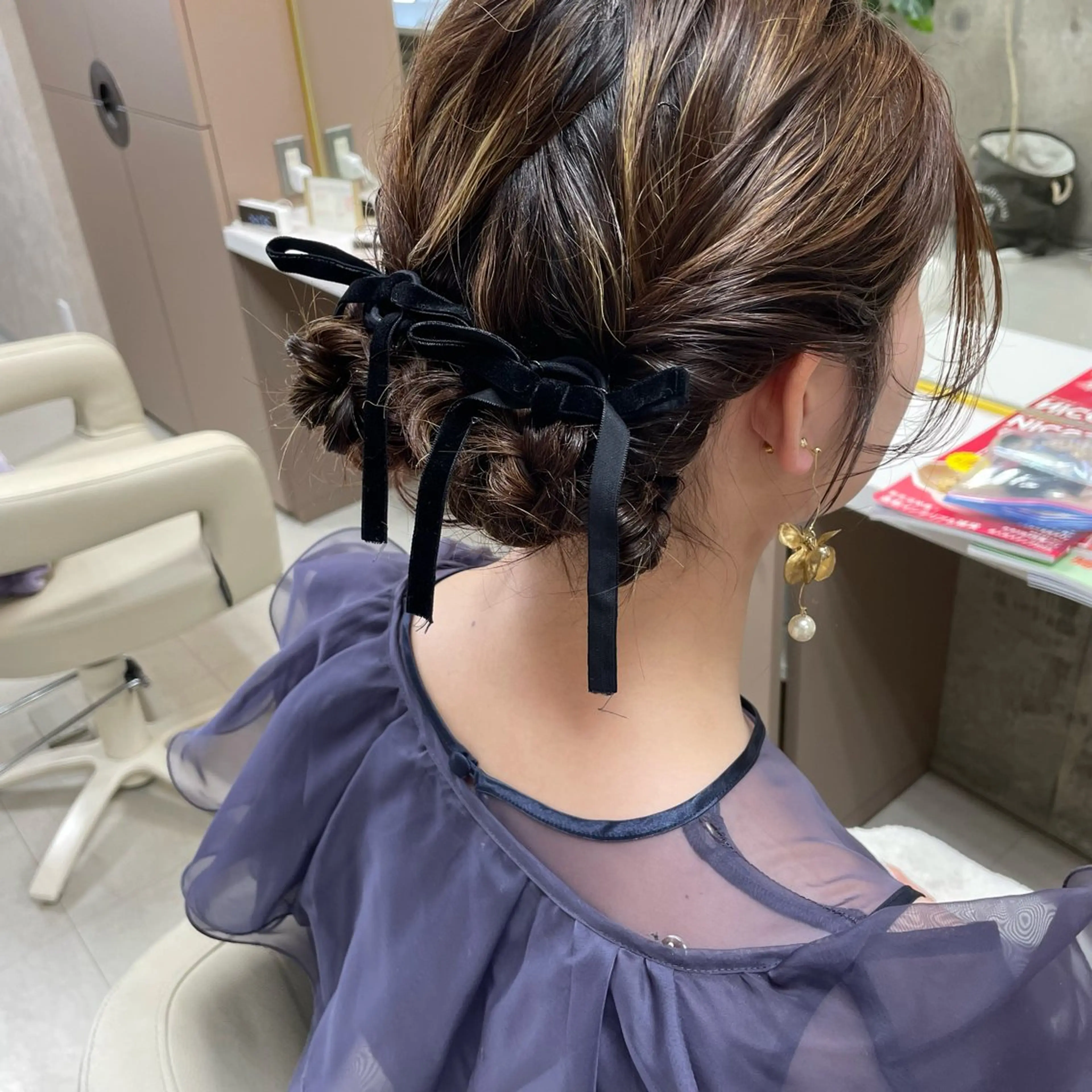 ミディアム ヘアアレンジ ヘアセット 坂本 沙也加のヘアスタイル