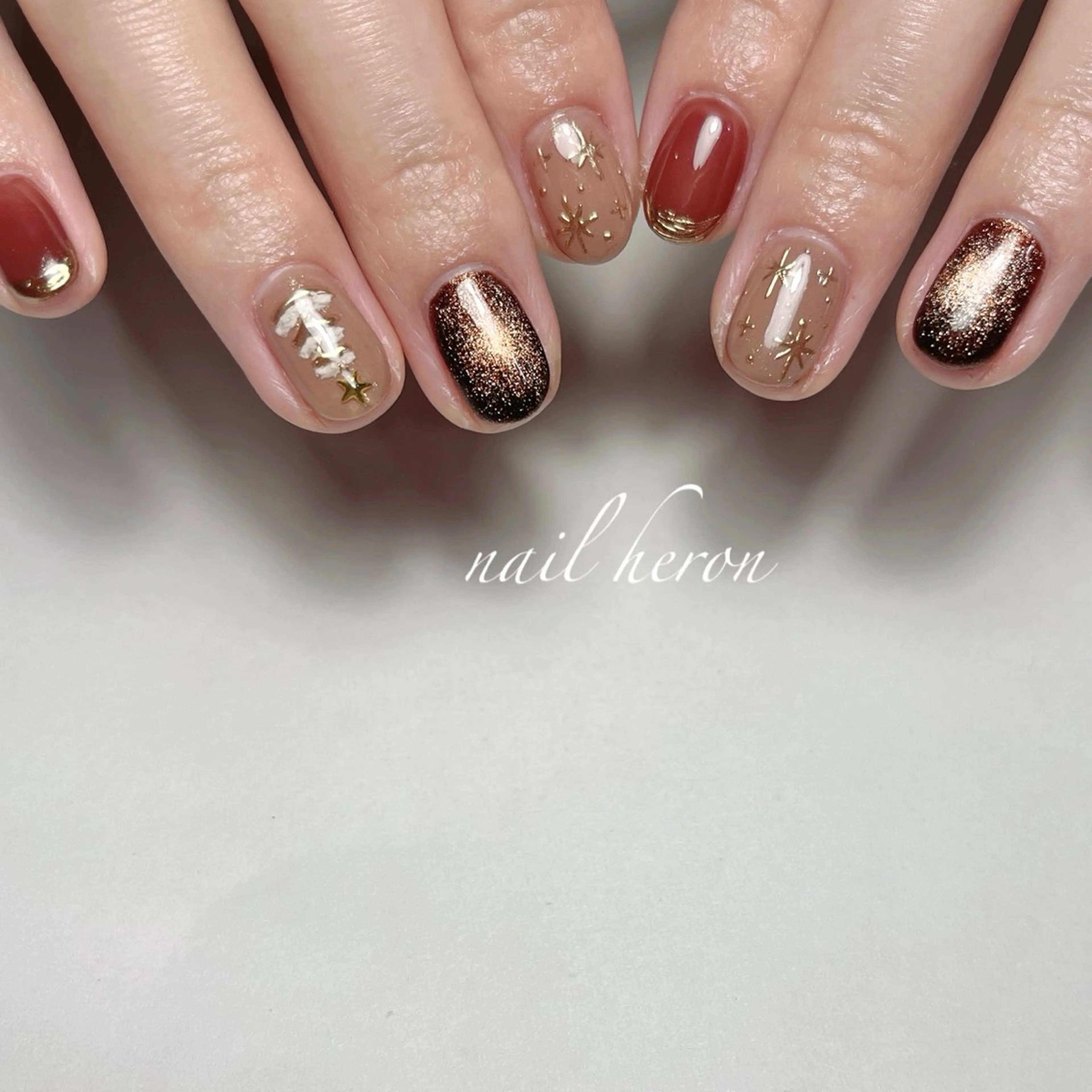 ネイル 冬ネイル クリスマス ハンドネイル saki_ nail heronのネイルデザイン