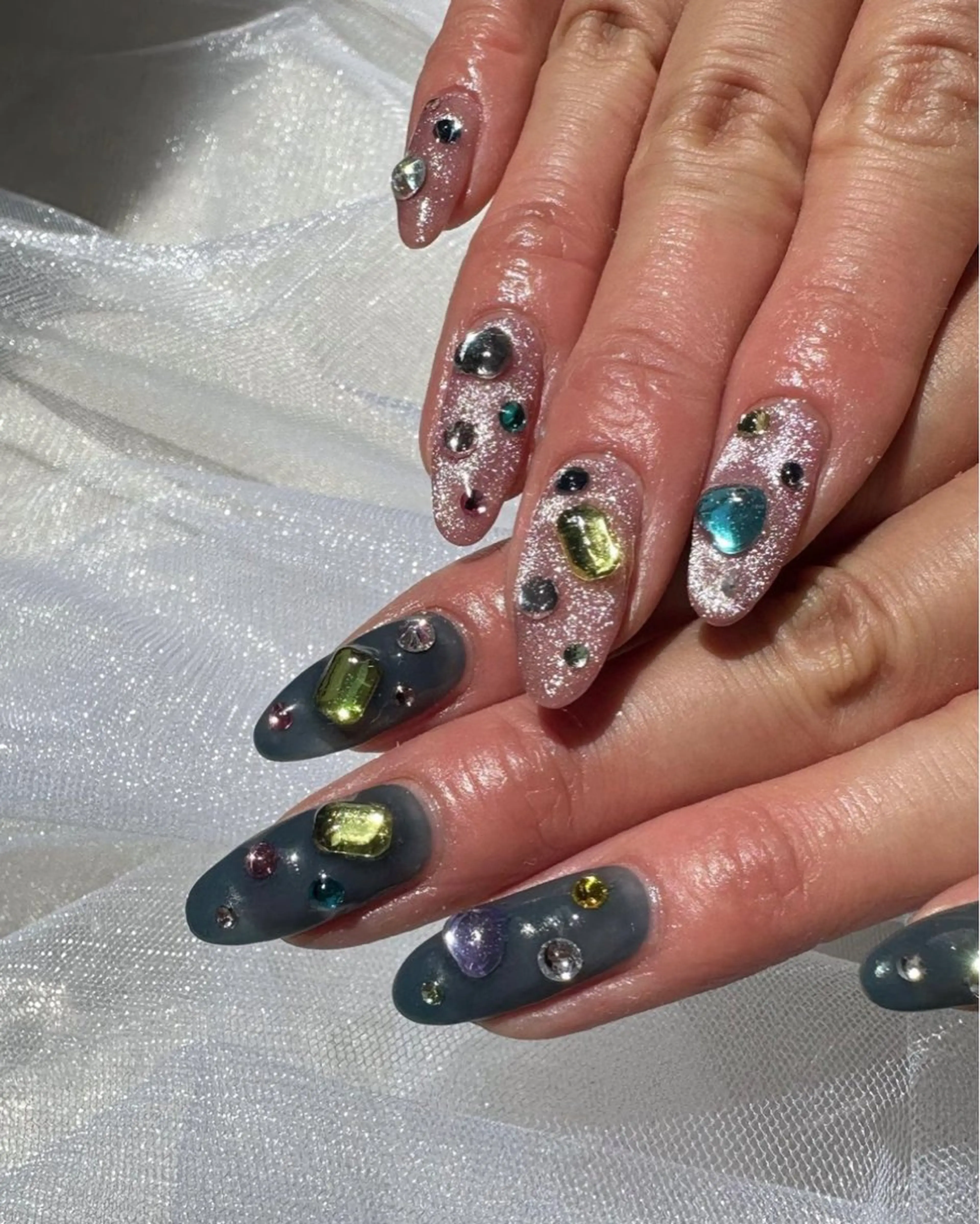 ネイル クリアネイル 氷ネイル・うるうるネイル キラキラネイル 韓国ネイル ロングネイル 🪞KAPE NAIL 🪞のネイルデザイン