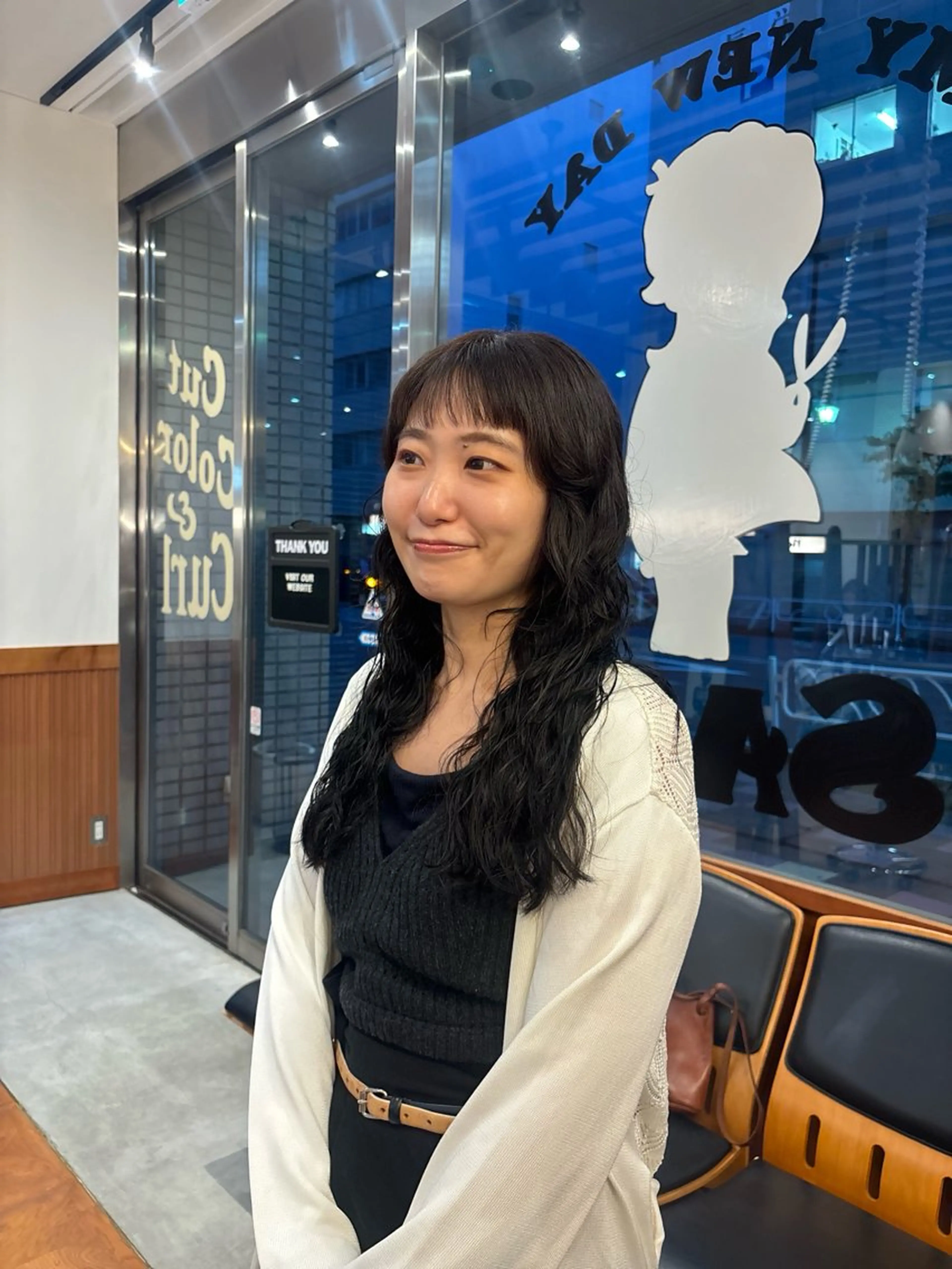 ロング パーマ カラー カット パーマ トリートメント SASAnagano 堀内未梨のヘアスタイル