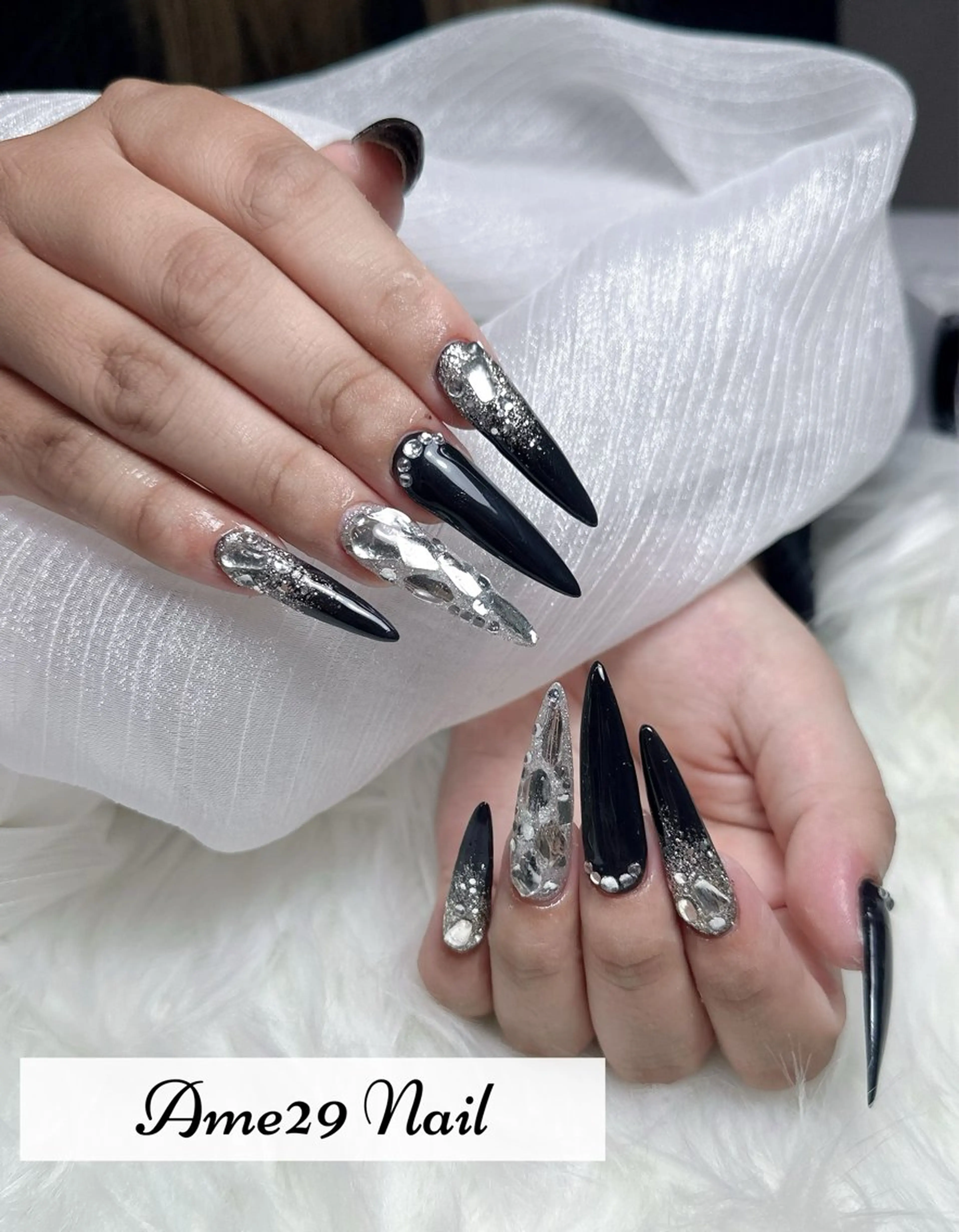 ネイル アートネイル グラデーション マグネットネイル スカルプネイル AME29 Nail ネイルサロンのネイルデザイン