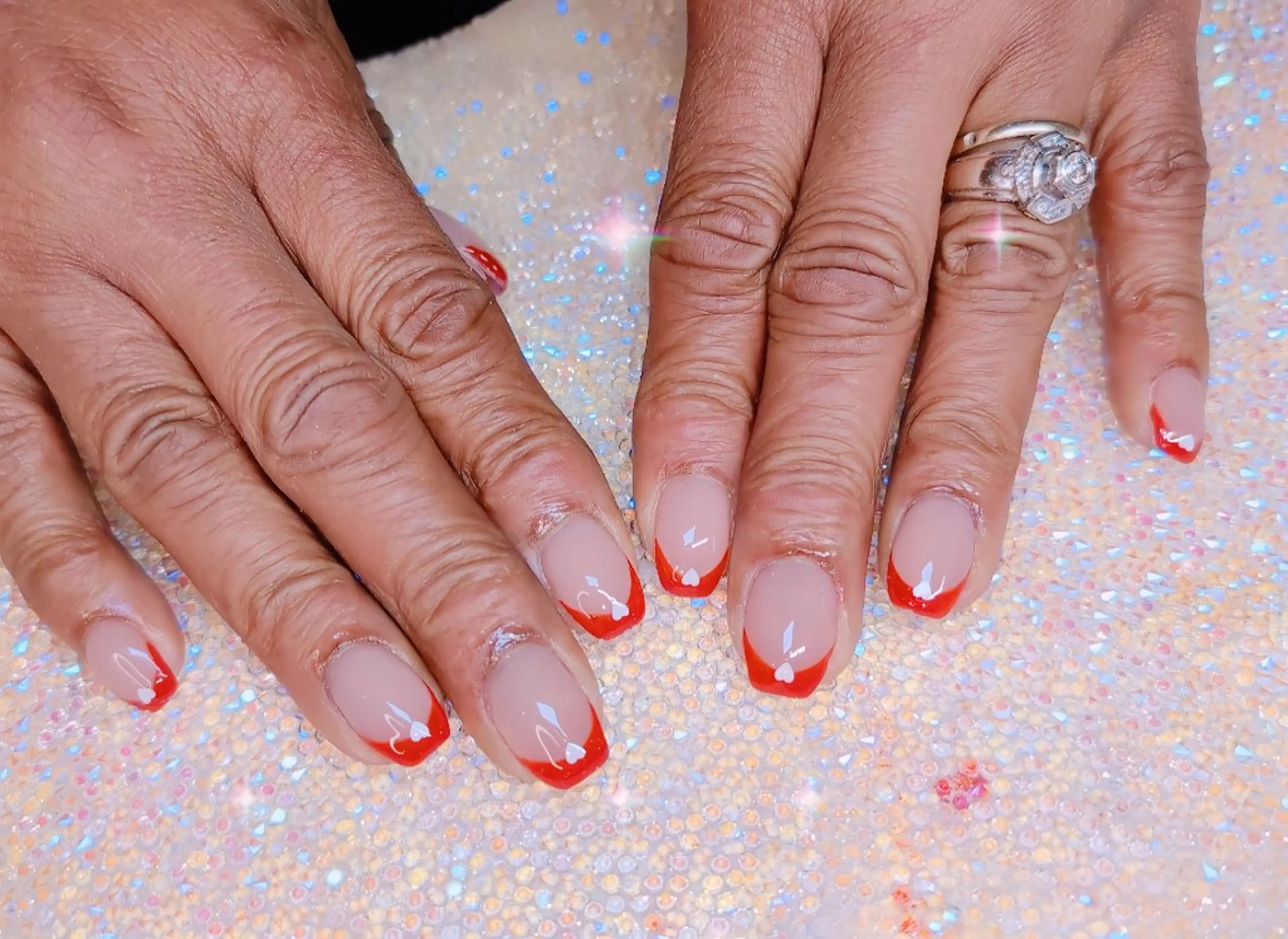 ネイル 長さ出し ジェルネイル ハート 韓国ネイル マグネットネイル ハンドネイル I LOVE ME NAIL.｡.:*♡のネイルデザイン