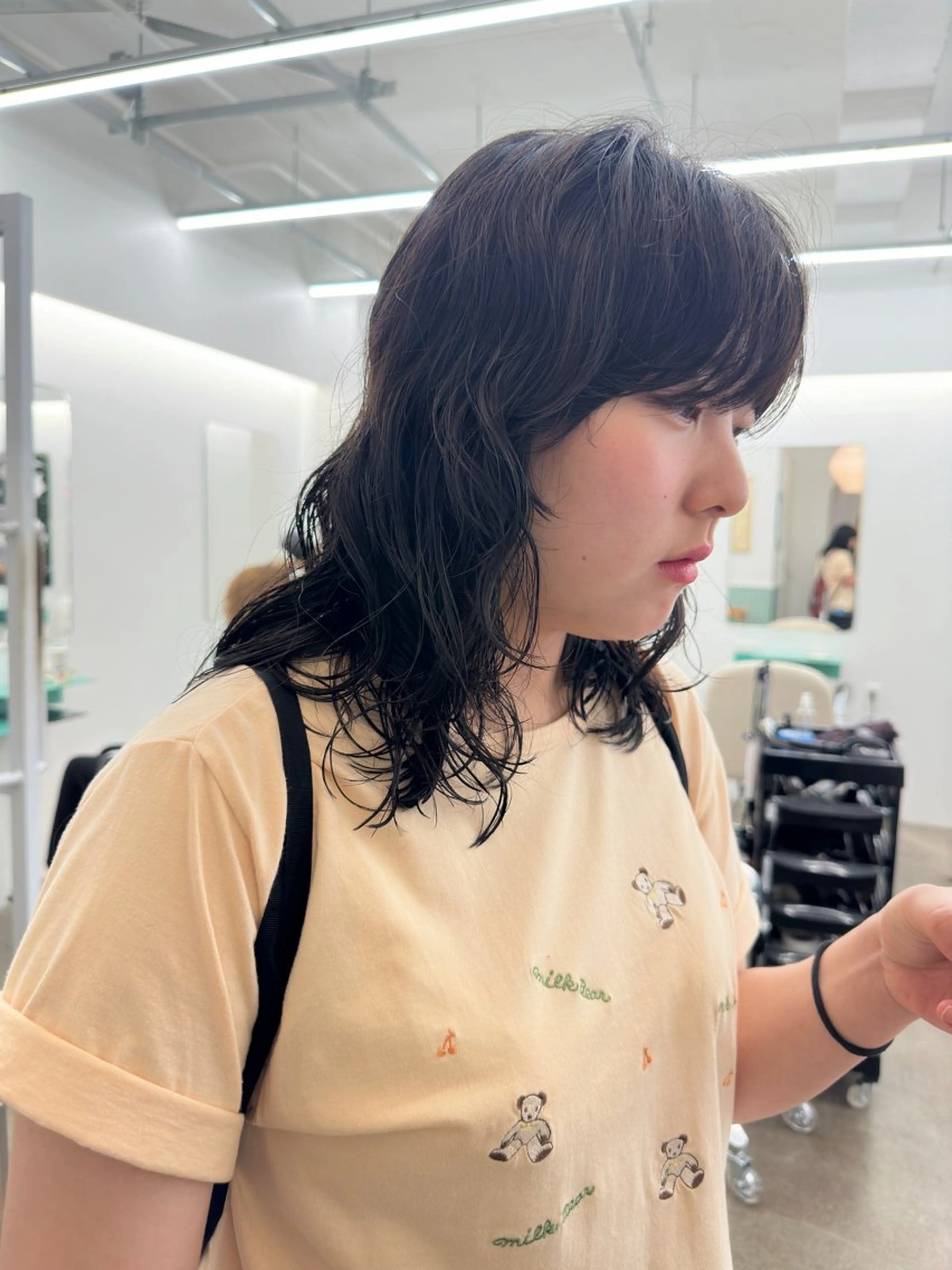 ミディアム パーマ ミディアムパーマ レイヤーカット カット パーマ トリートメント ボブ/レイヤー/ケア パーマ/リュウタのヘアスタイル