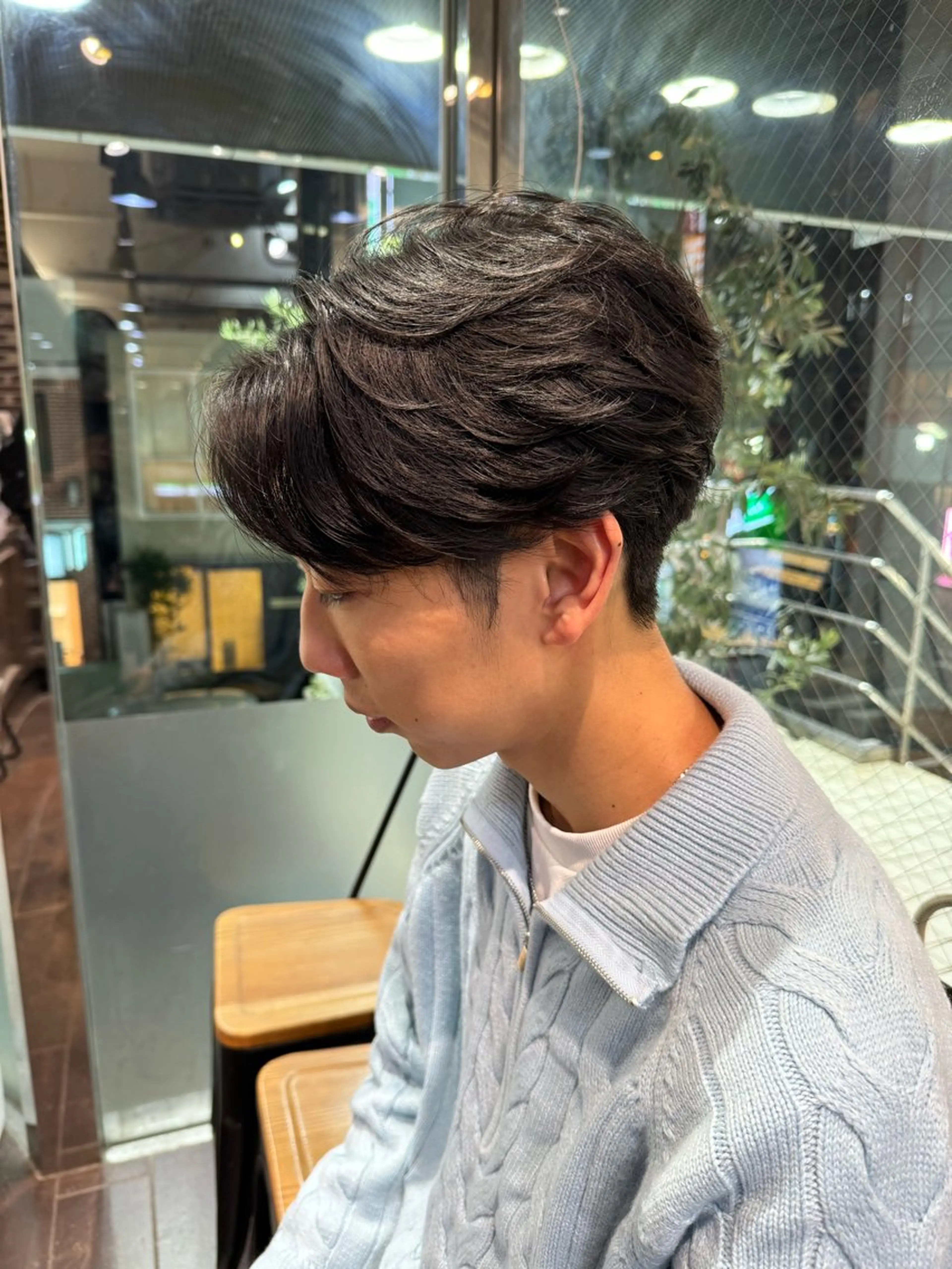 パーマ メンズ センターパート ダウンパーマ カルマパーマ マッシュ メンズパーマ カット パーマ designcolo r/似合わせNOKAのヘアスタイル