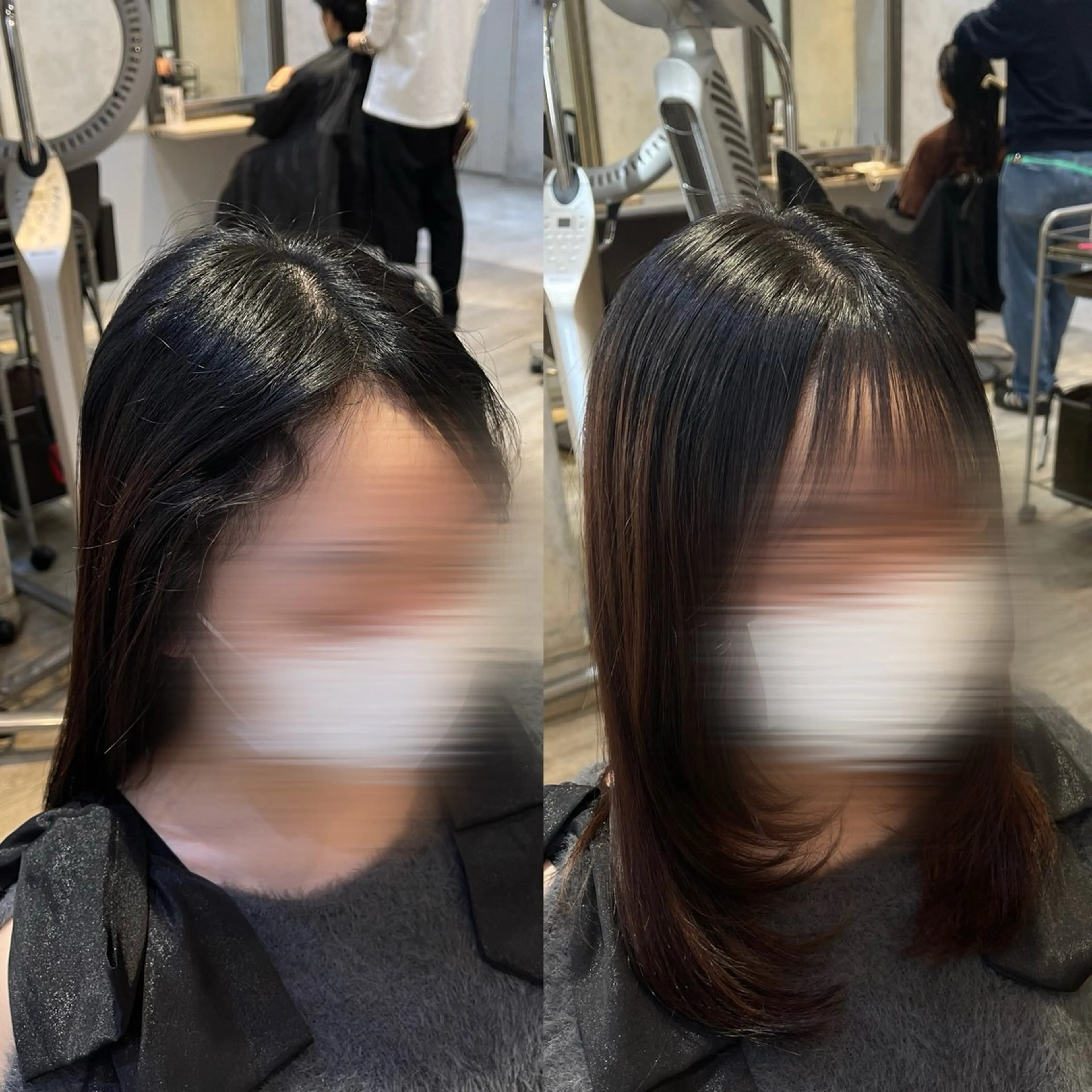 セミロング 顔周りカット 縮毛矯正 縮毛矯正 Lutia 新宿 ゆりの ☺︎のヘアスタイル