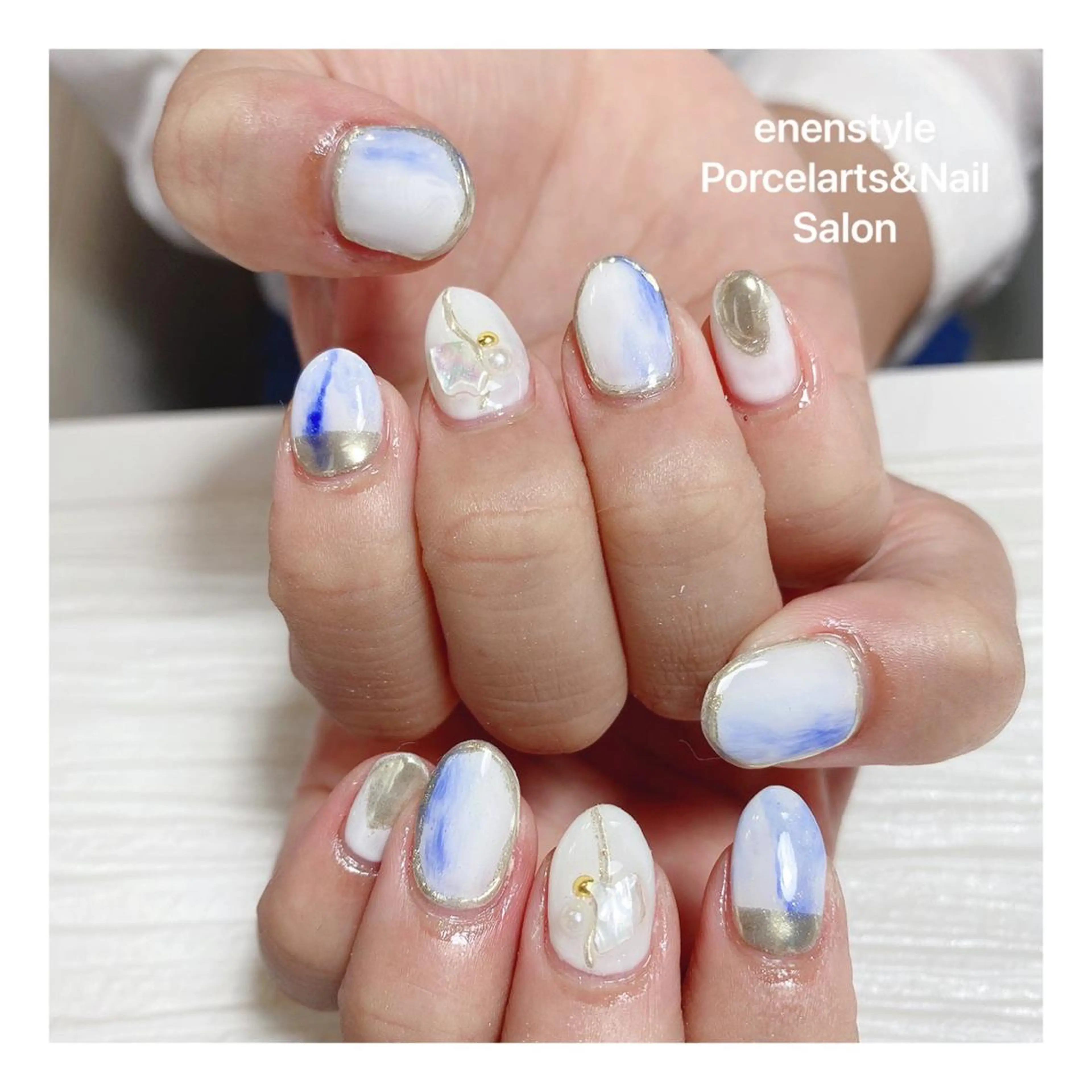 ミディアム ネイル ハンドネイル 👑enen style👑のネイルデザイン