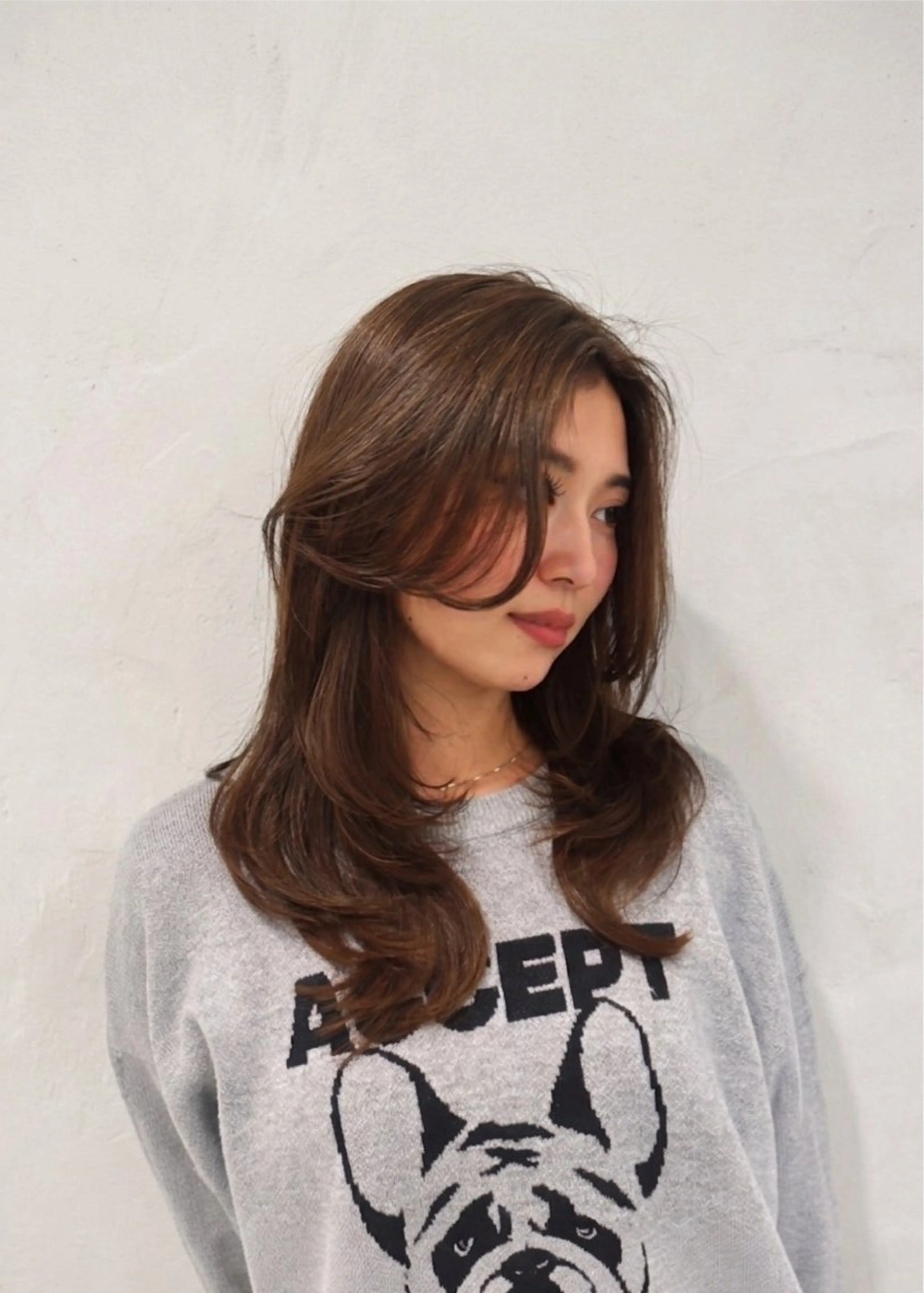 セミロング ハイレイヤー レイヤーカット カット ヘアカラー レイヤー/顔周り たすけのヘアスタイル