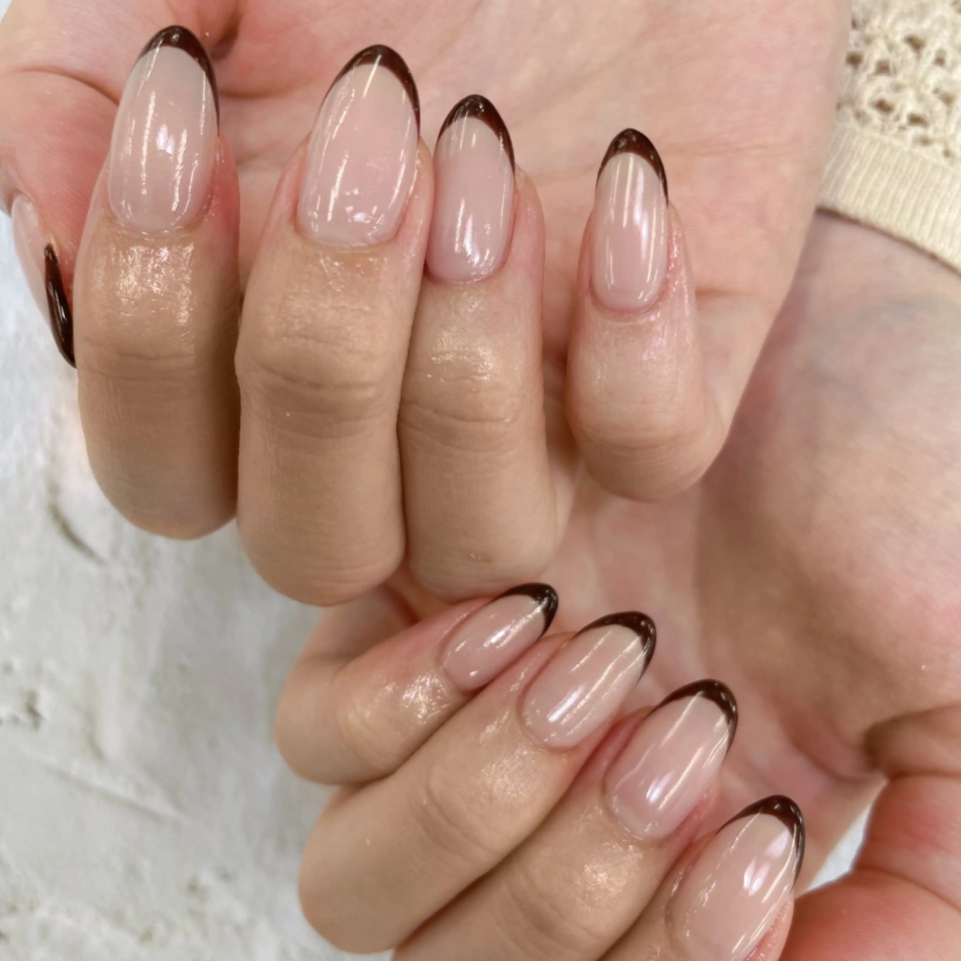 ネイル ブラウン フレンチネイル NAIL MOONのネイルデザイン