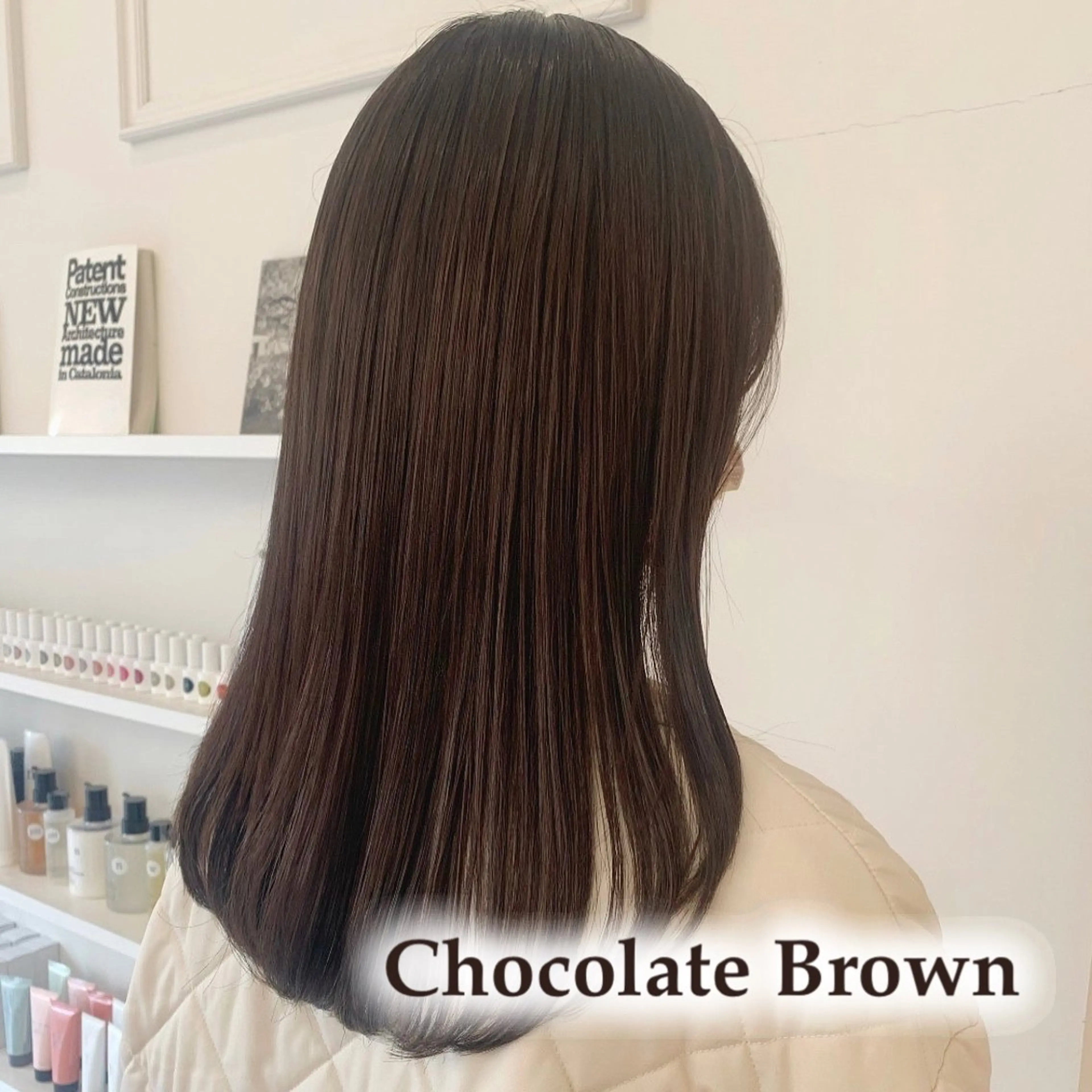 セミロング カラー ブラウンカラー チョコレートブラウン ParveMix￤ 出石 菜々🥂のヘアスタイル