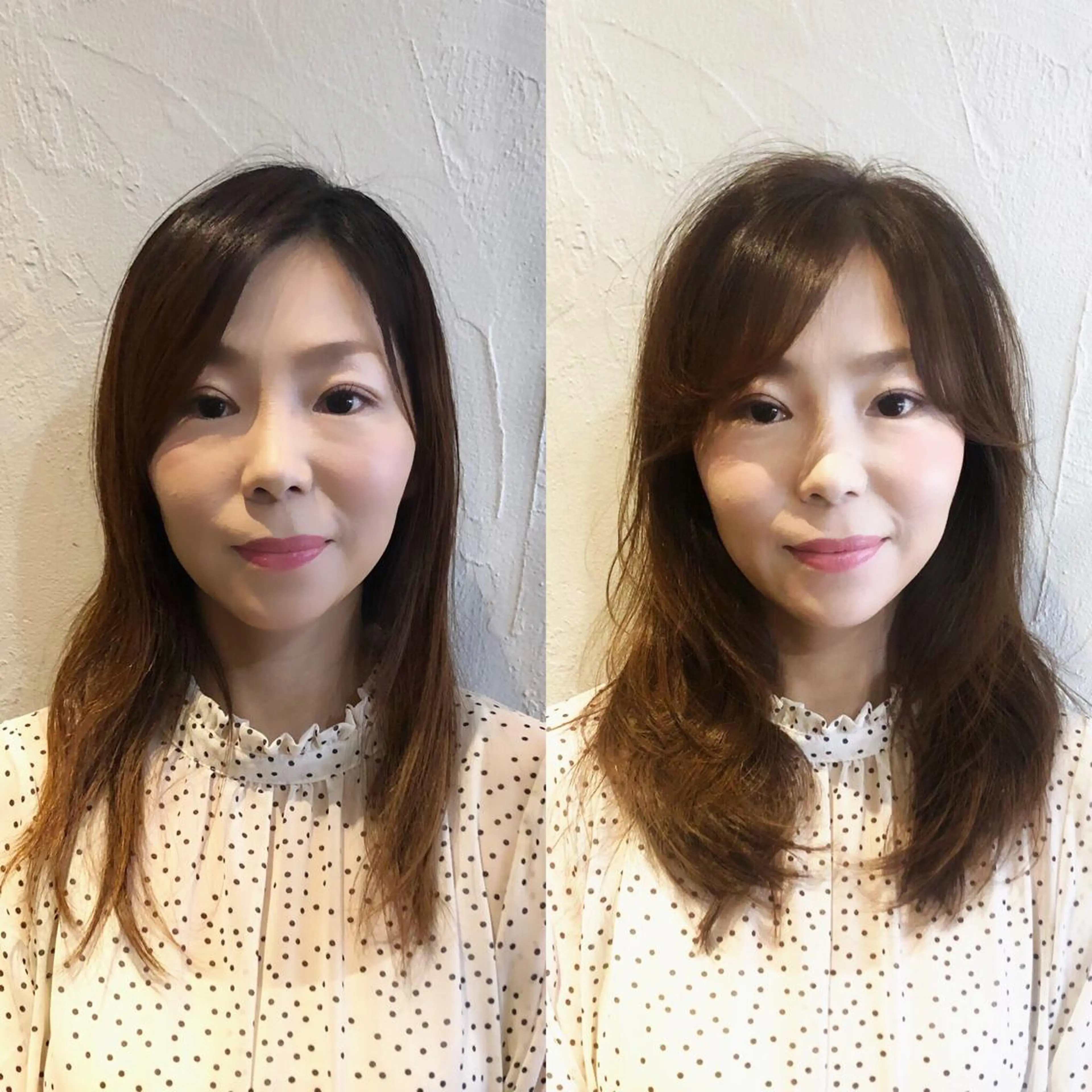 セミロング 髪質改善縮毛矯正 専門店のヘアスタイル