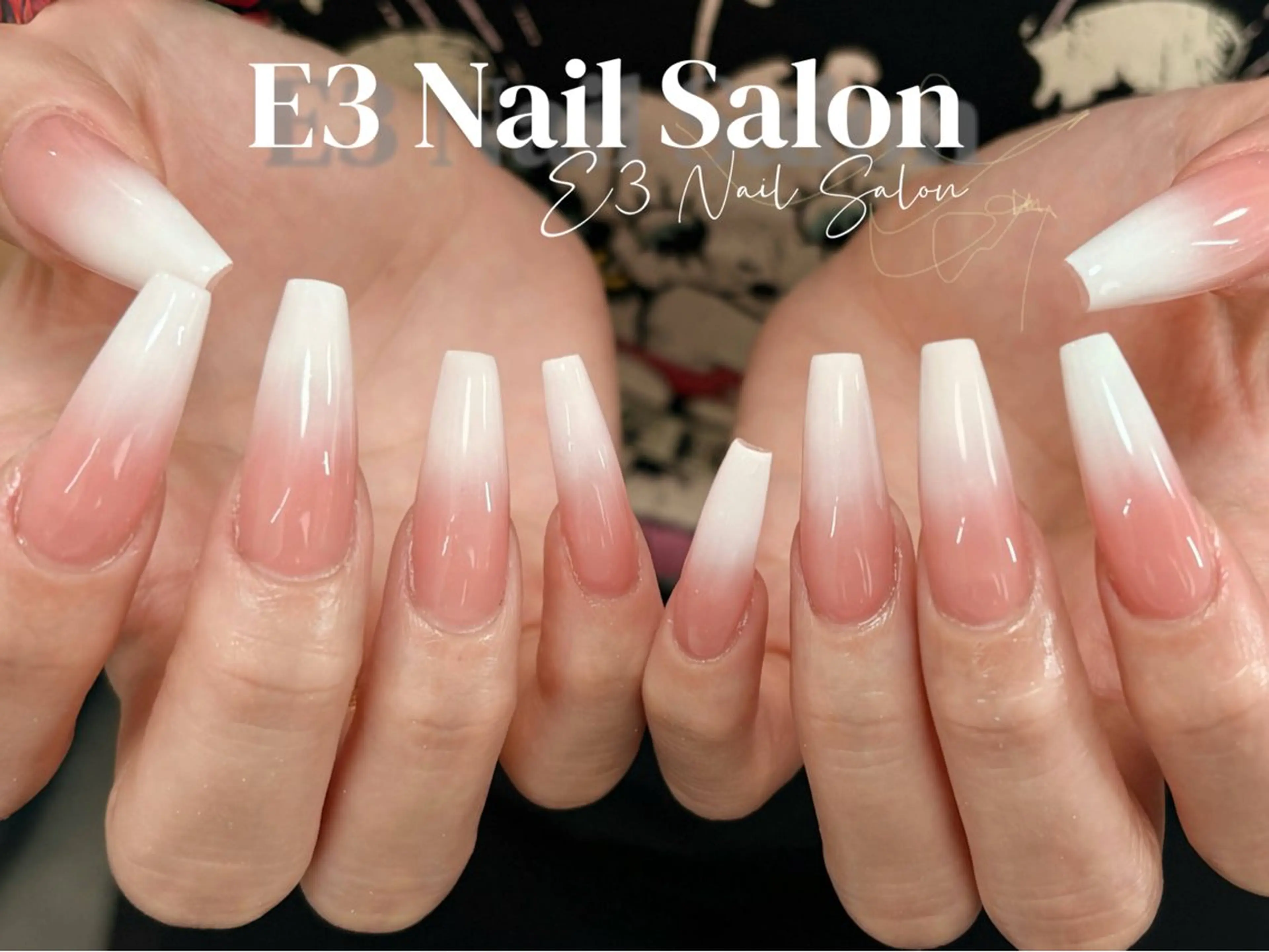ネイル 桜ネイル フレンチネイル ジェルネイル ガラスフレンチ グラデーション ハンドネイル E3 Nail Salonのネイルデザイン