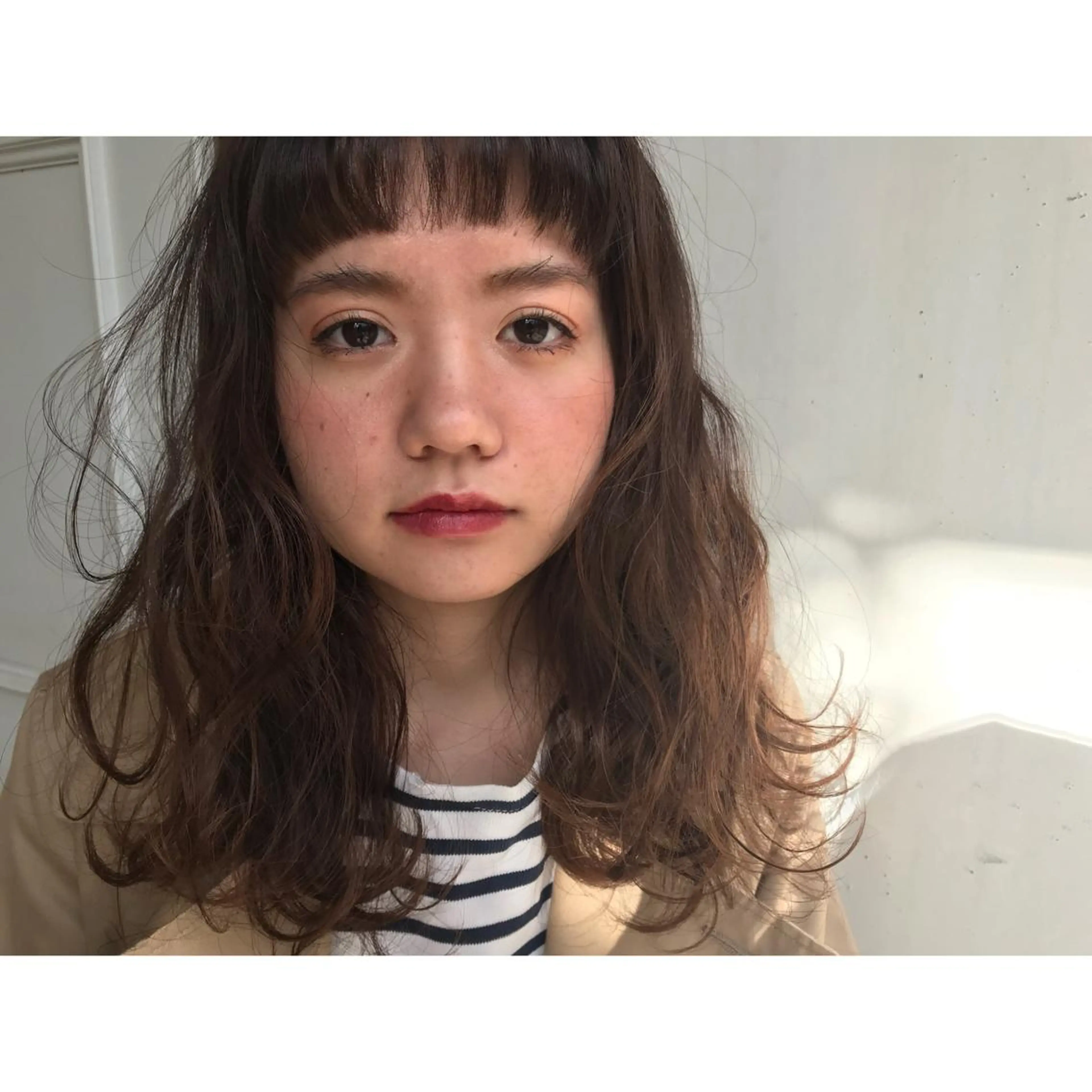 セミロング パーマ セミロングパーマ カット ヘアカラー Musiiik hairのヘアスタイル