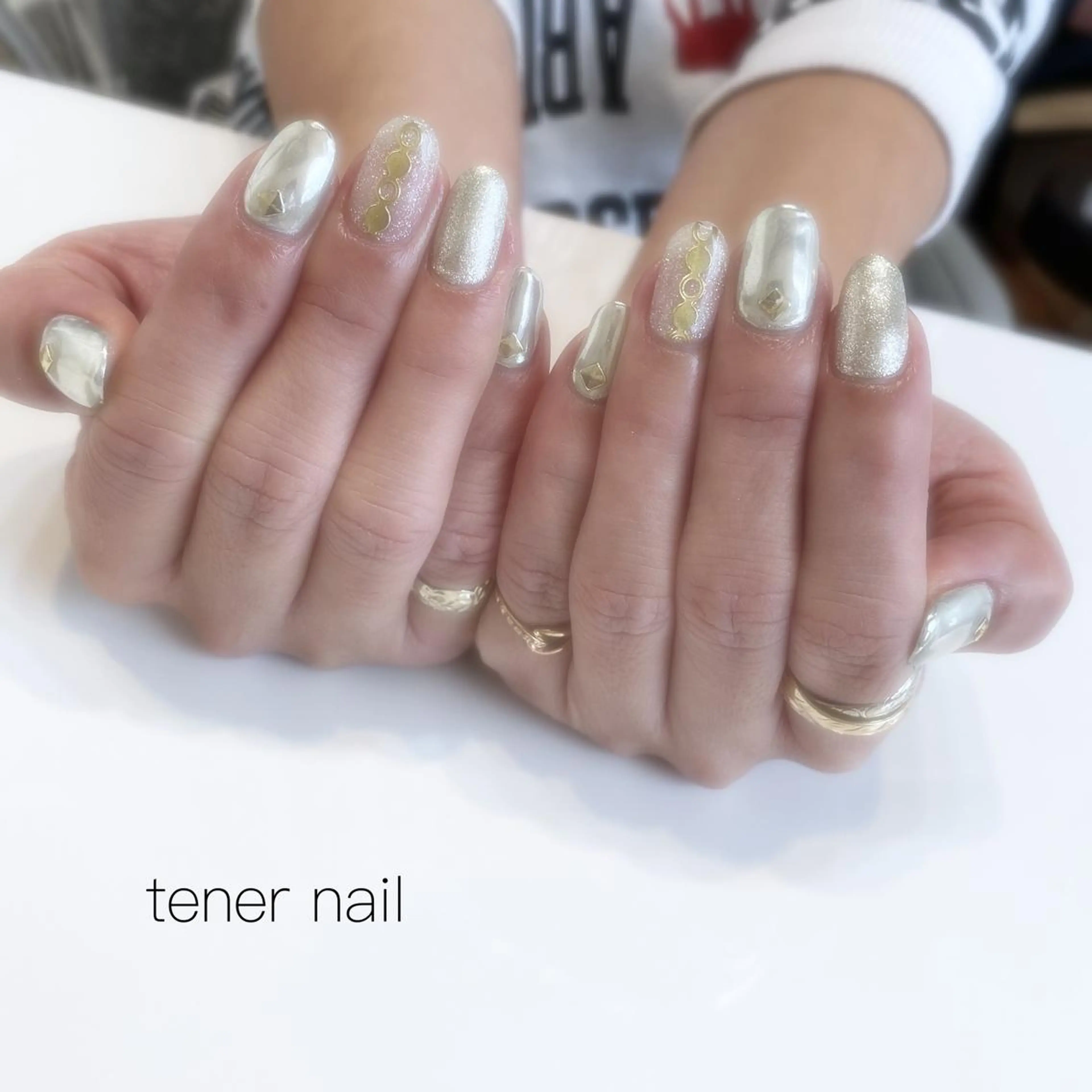 ネイル アートネイル ミラーネイル テネルネイル tener nailのネイルデザイン