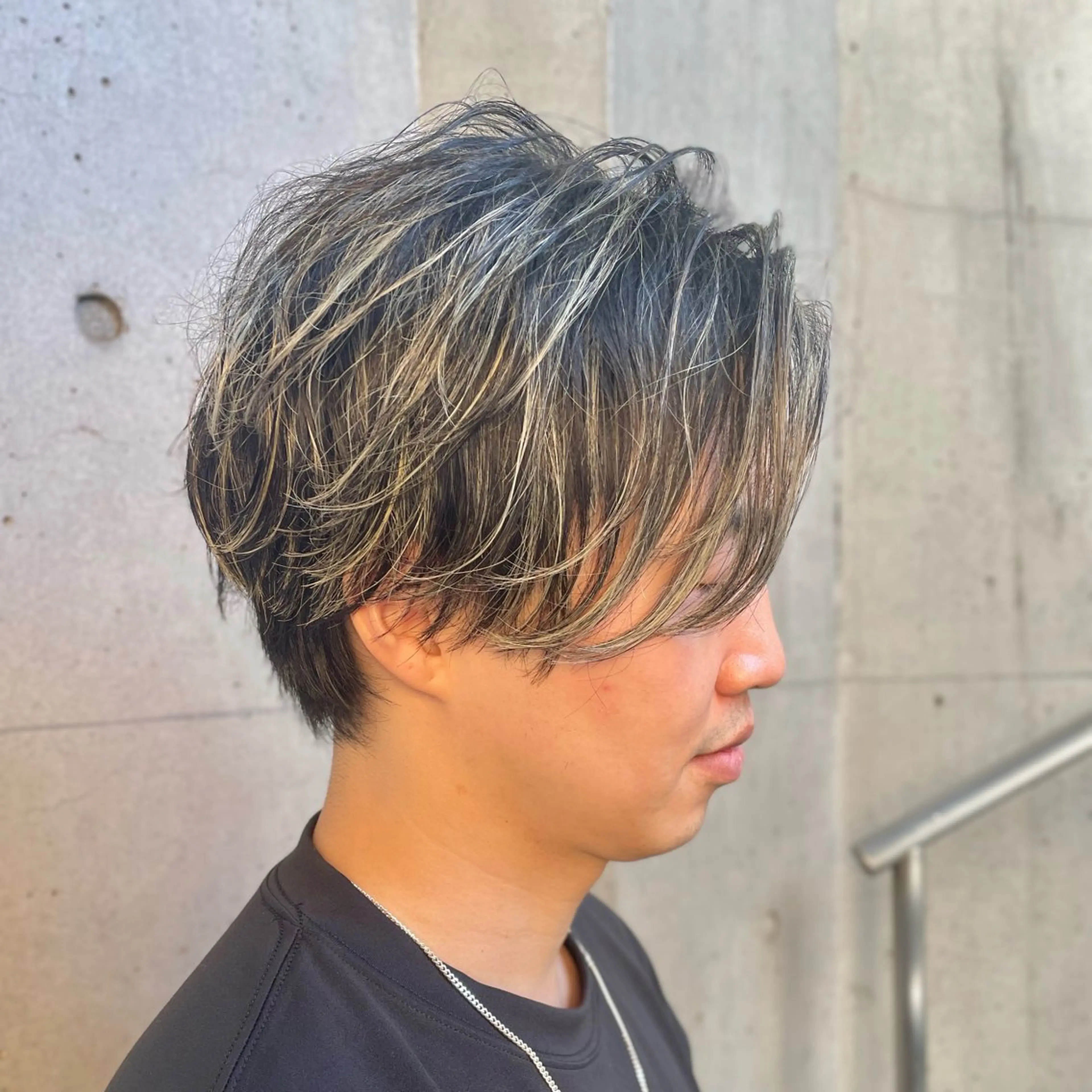ショート カラー メンズ メンズハイライト メンズメッシュ メンズパーマ ハイライトカラー メッシュ カット ヘアカラー すげさやか ✨メンズカットパーマのヘアスタイル