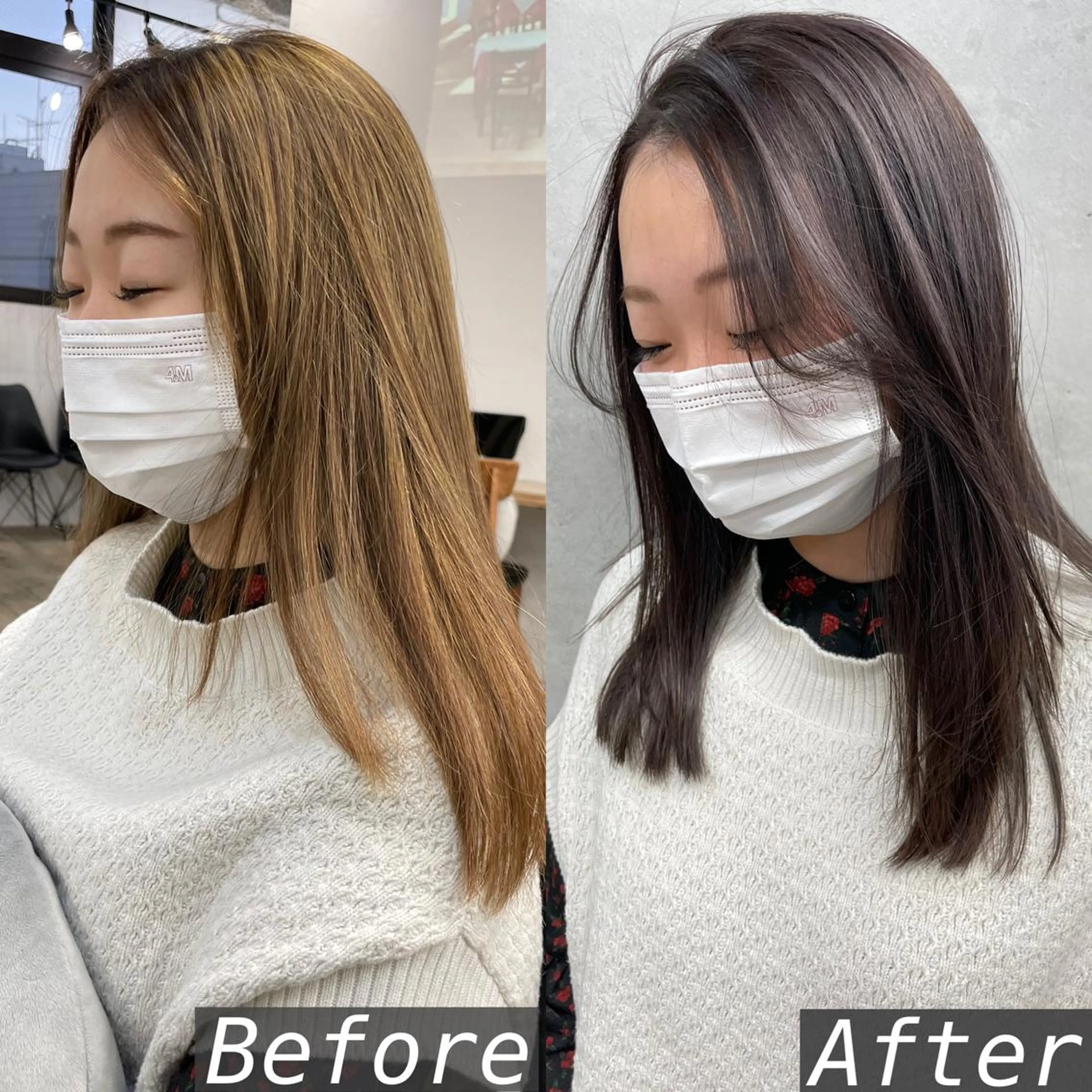 セミロング カラー 北間 寛哉のヘアスタイル