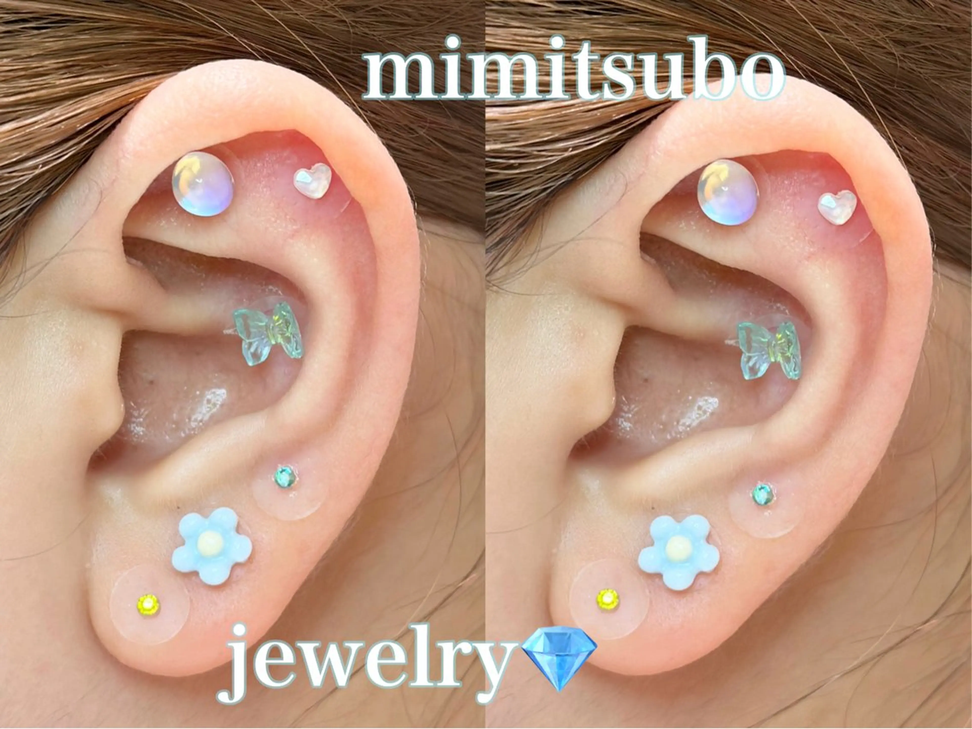 🌈注目メニュー🌈耳ツボジュエリー💎（お悩みに合わせてツボを選ぶことができます）デザイン両耳で12粒🫧の写真