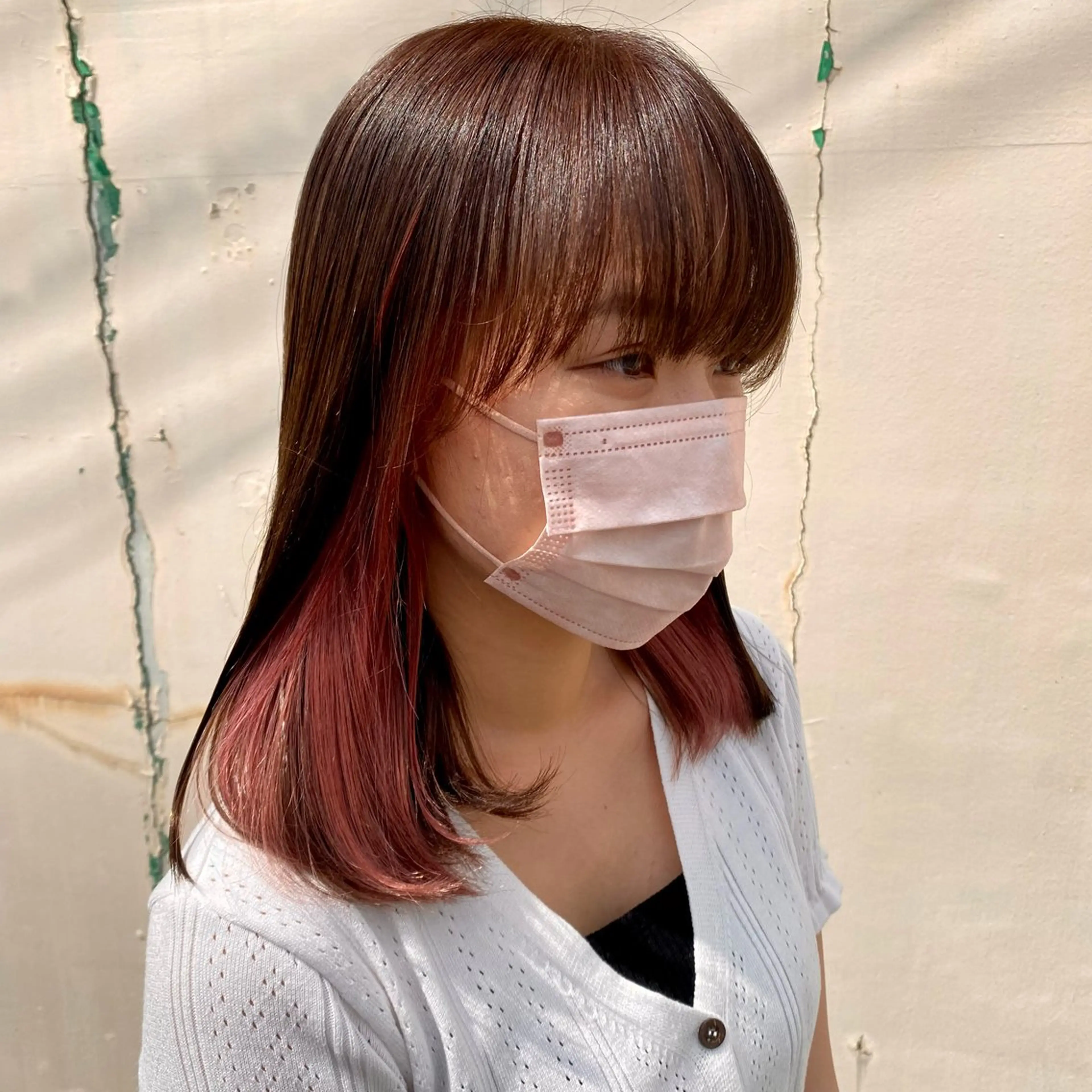 セミロング カラー 惣木 菜穂のヘアスタイル