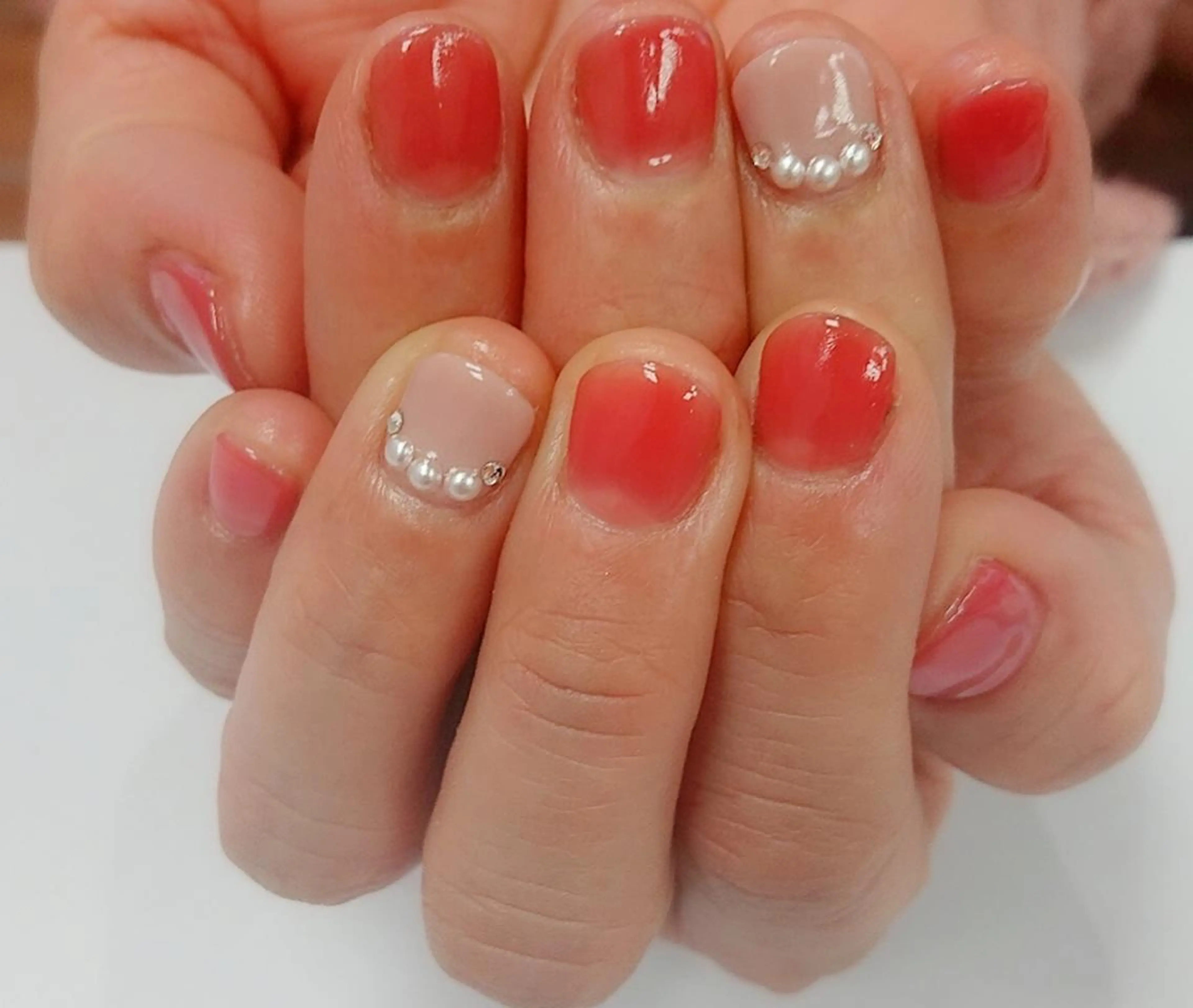 ネイル クリアネイル ピンク オフのみ(ネイル) 🍒当日もOK🍒 𝑳𝑼𝑵𝑨花井のネイルデザイン