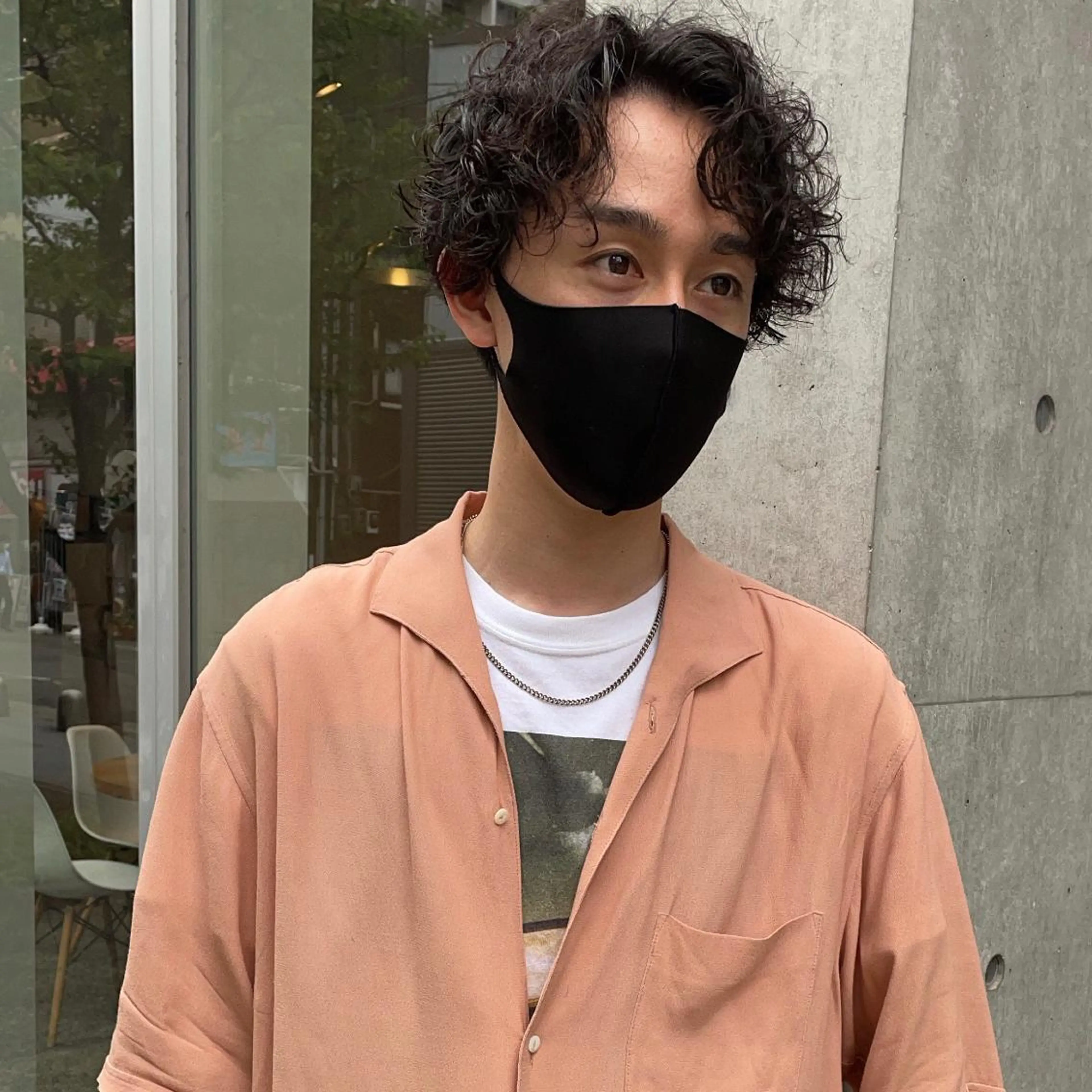 ショート パーマ メンズ 田中 碧のヘアスタイル