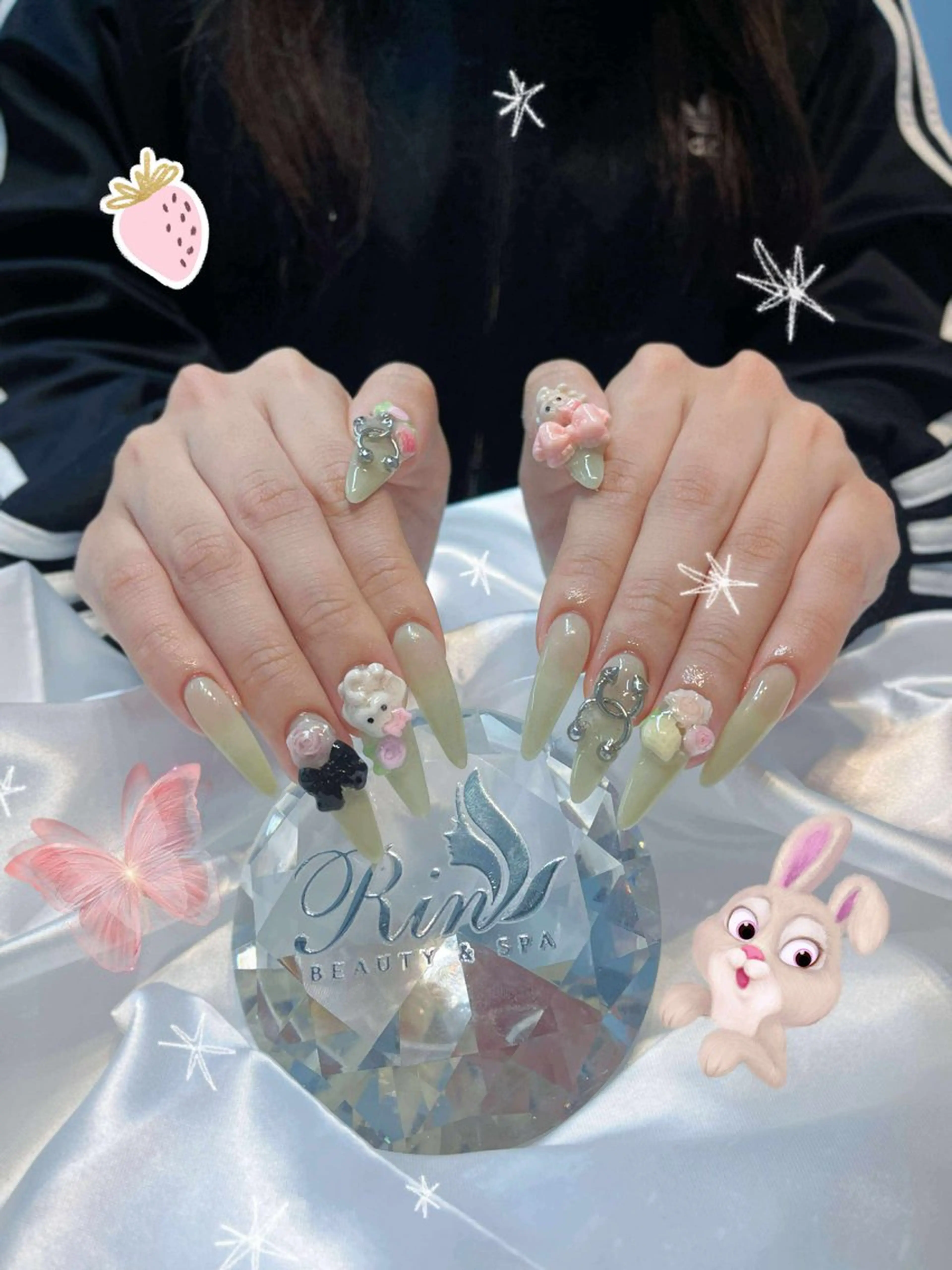 ネイル アートネイル ロングネイル ニュアンスネイル スカルプネイル ネイルチップ ハンドネイル Rin Nail 新大久保店のネイルデザイン