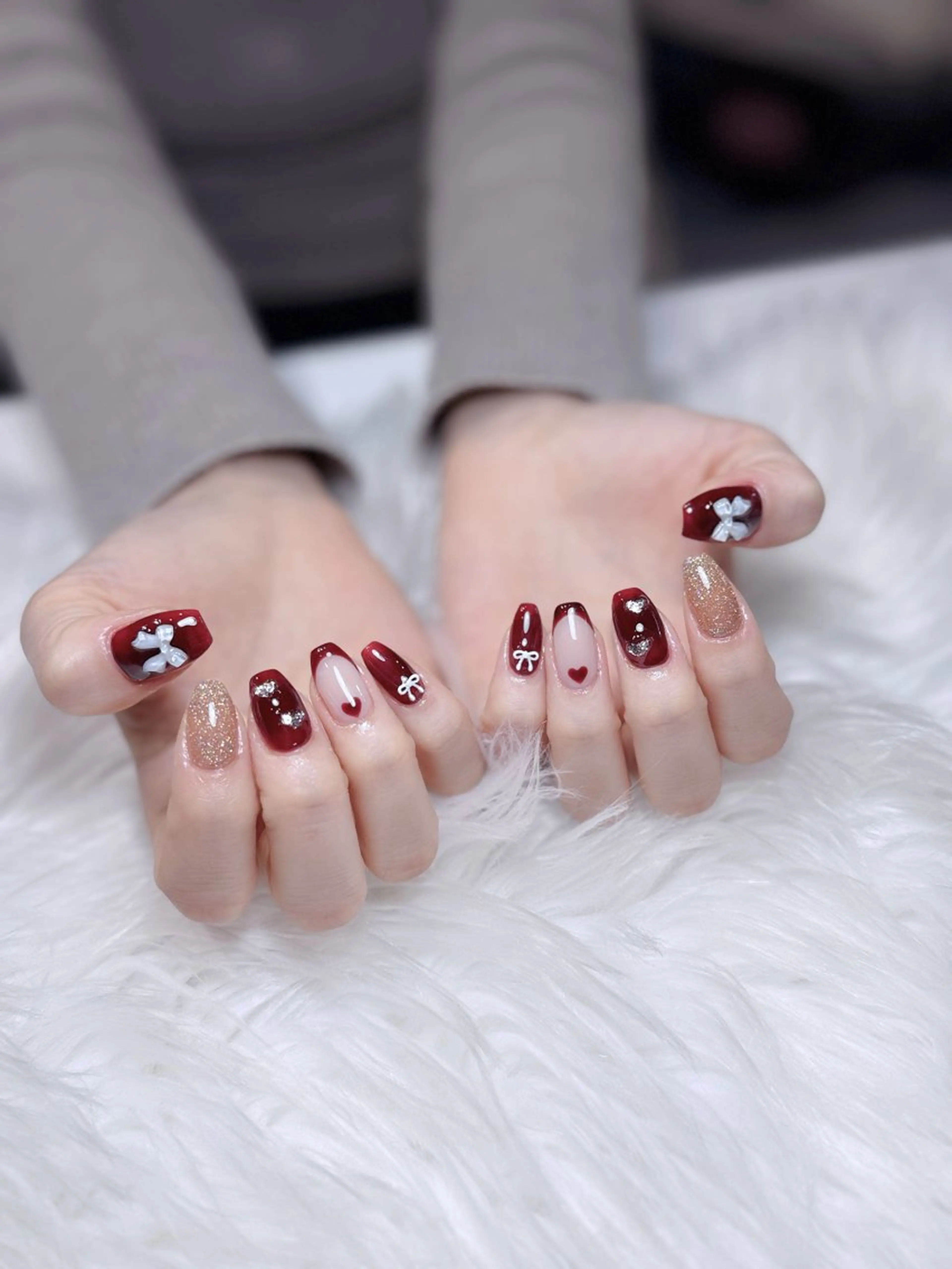 ネイル アートネイル オーロラネイル ジェルネイル 韓国ネイル ロングネイル ハンドネイル Nichi Nailsのネイルデザイン