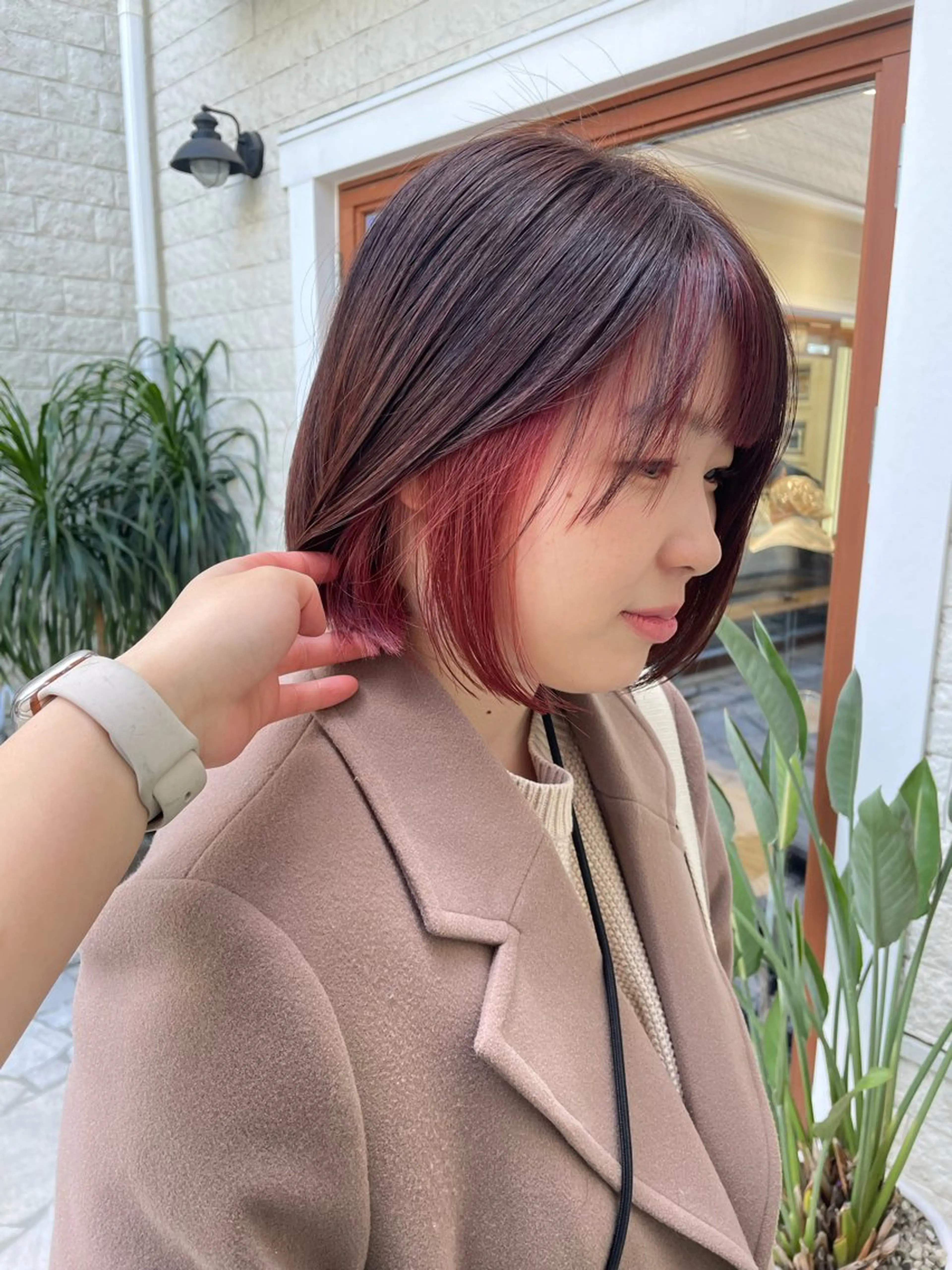 ミディアム カラー インナーカラー ピンクカラー ヘアカラー トリートメント 髪質改善ストレート✨ パーマヘア✨YUKIのヘアスタイル