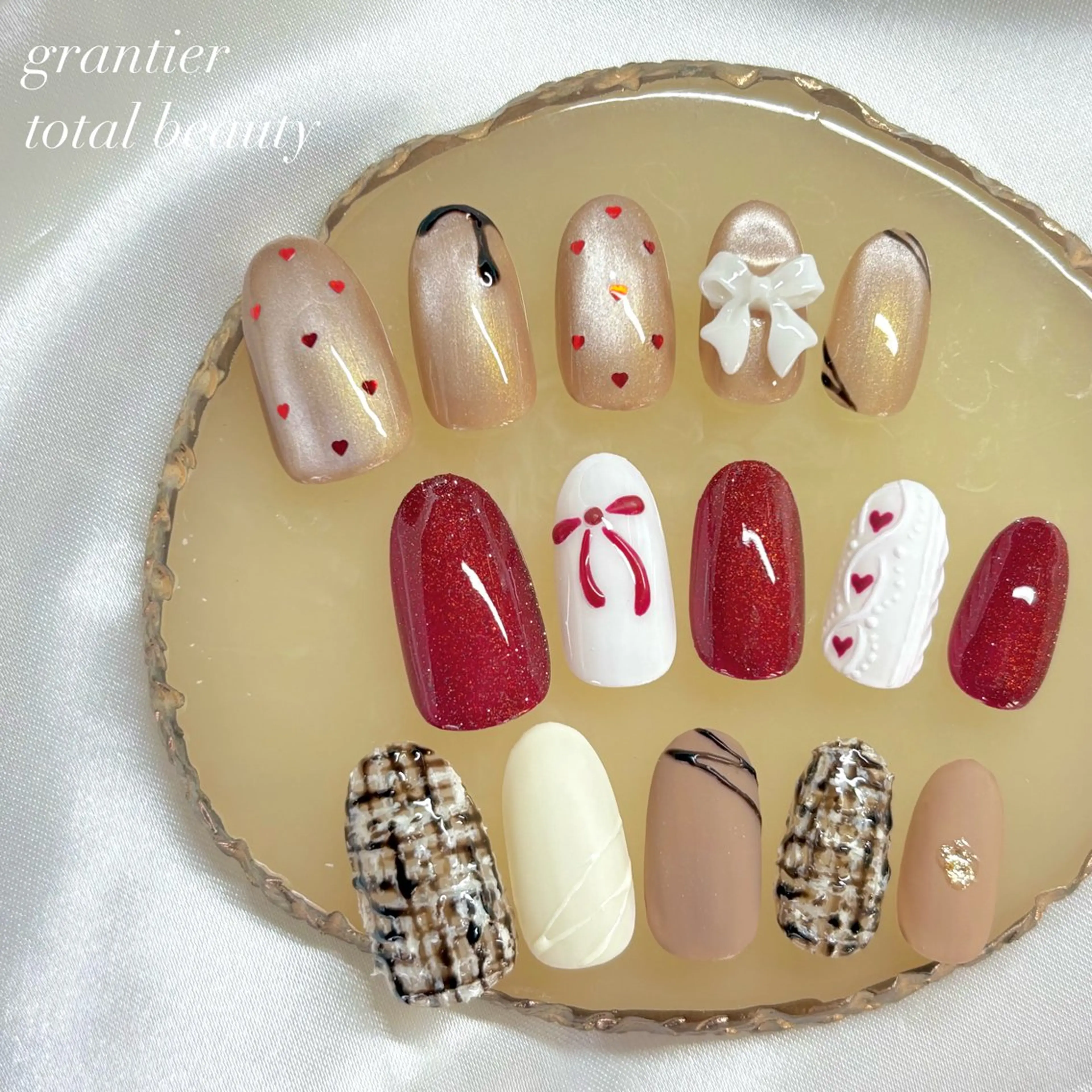 ネイル バレンタイン ハンドネイル grantier beautyのネイルデザイン