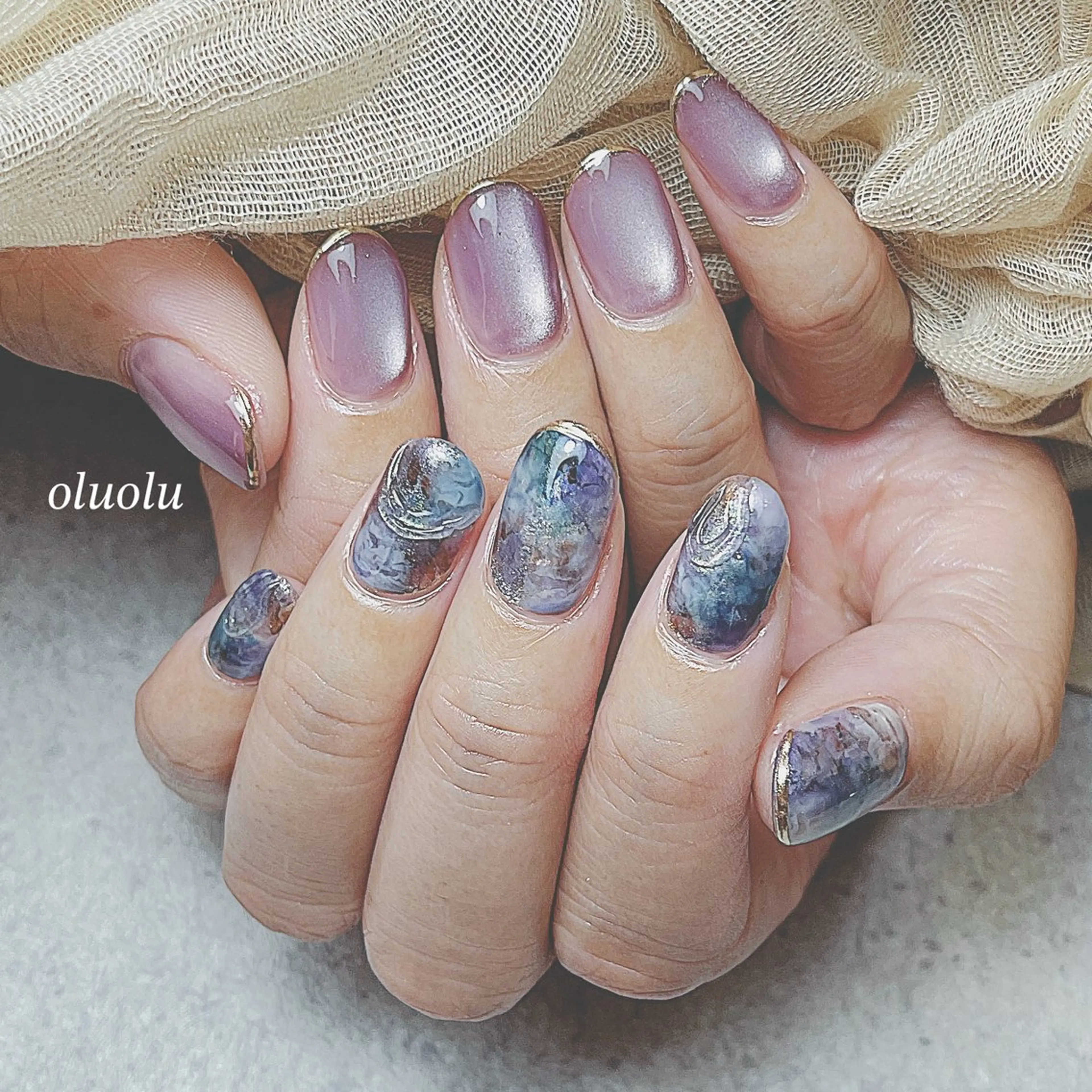 ネイル アートネイル フットネイル マグネットネイル ミラーネイル ニュアンスネイル ハンドネイル 大村 紬華のネイルデザイン