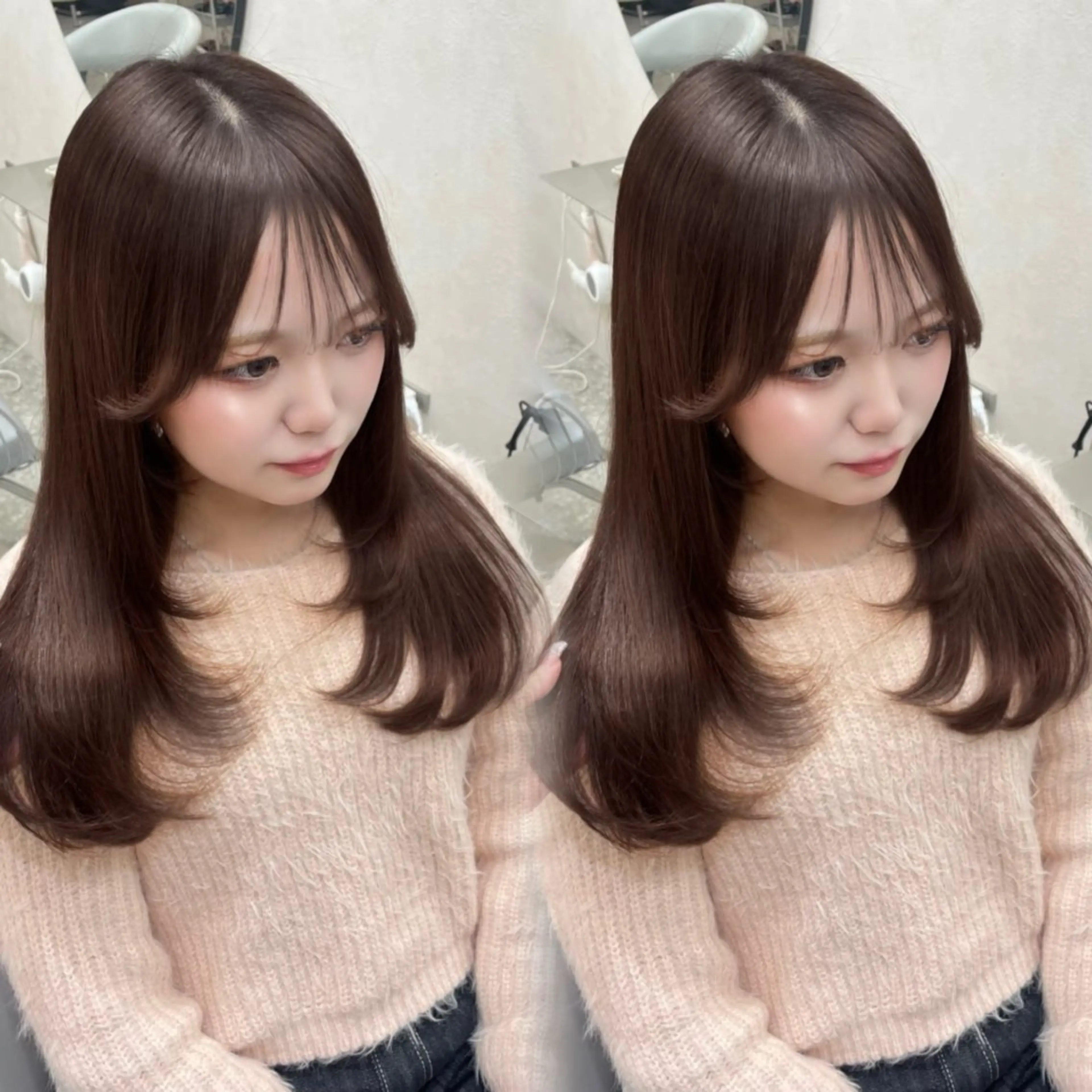 セミロング うる艶カラー×韓国 ヘア/Yumi🎀のヘアスタイル