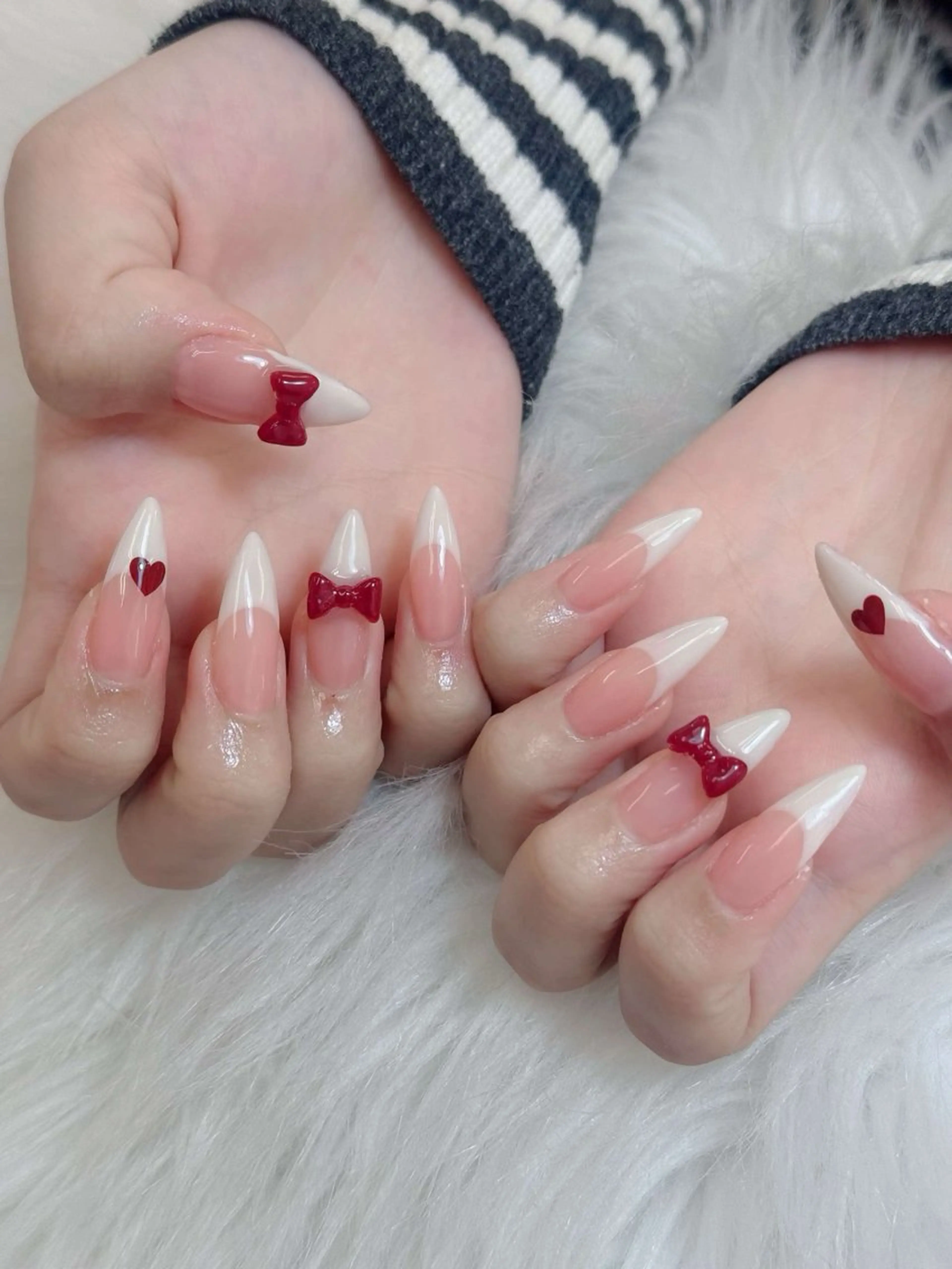 ネイル アートネイル オーロラネイル チークネイル 長さ出し フットネイル ハンドネイル フットネイル ハンドケア Noiranail_ studio川越西口のネイルデザイン