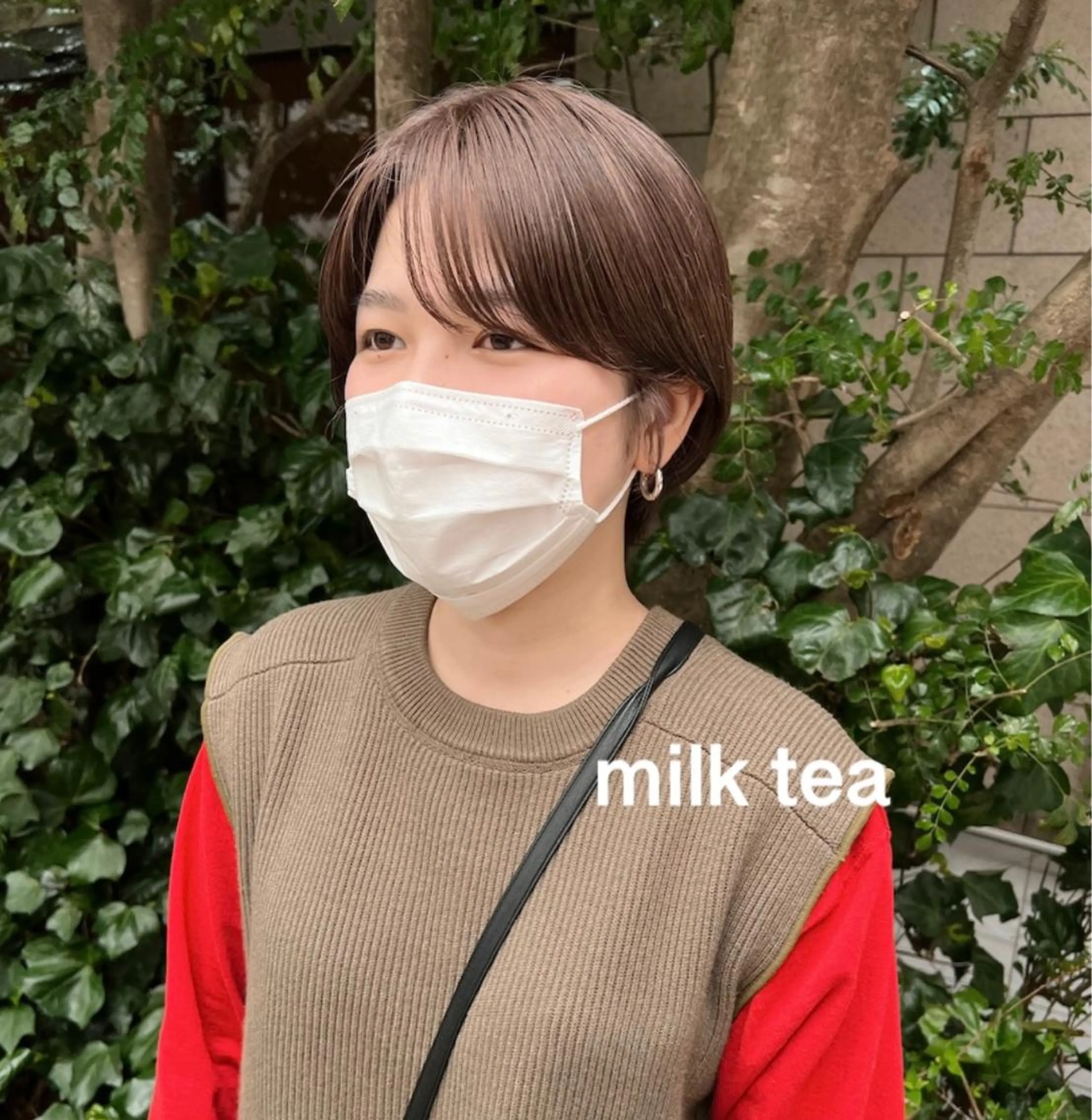 ショート カラー ブリーチ 透明感カラー カット ヘアカラー ナチュラルなショート 北本空河のヘアスタイル