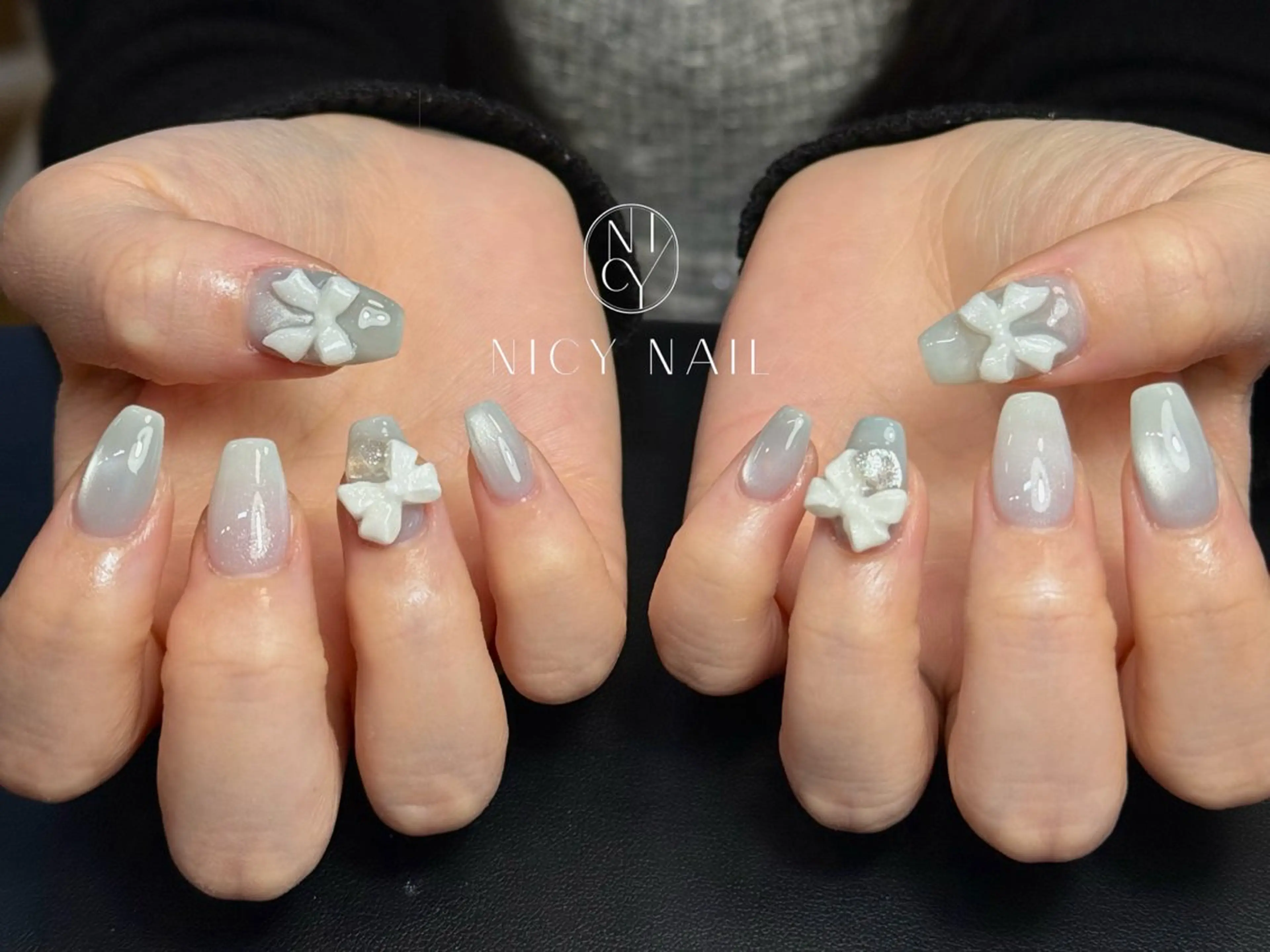 ネイル アートネイル オーロラネイル ブルー チークネイル フットネイル ハンドネイル NICY NAIL 池袋のネイルデザイン