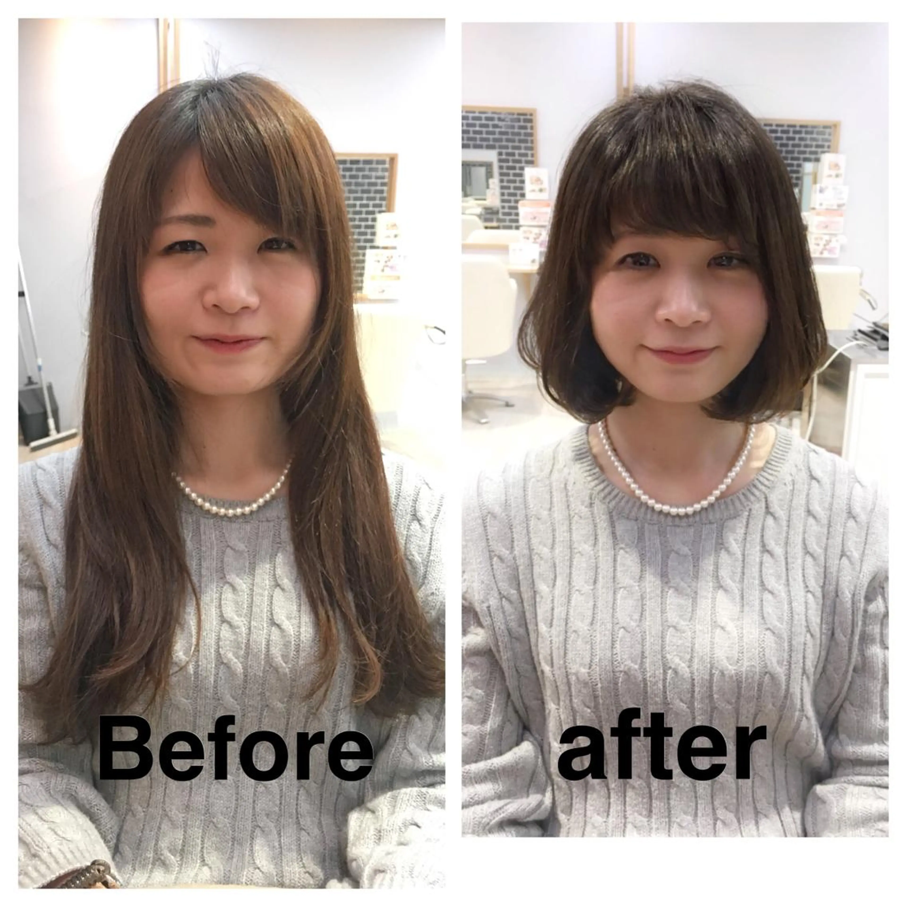 ショート カラー ブラウンカラー ボブ レイヤーカット サイドバング 中村 美穂のヘアスタイル
